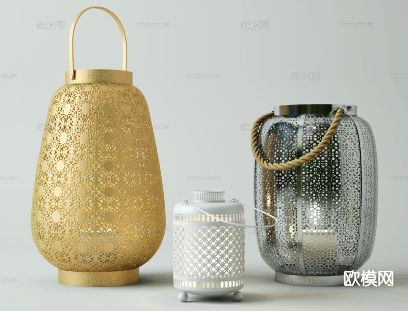 现代景观地灯 户外地灯 提灯3d模型下载