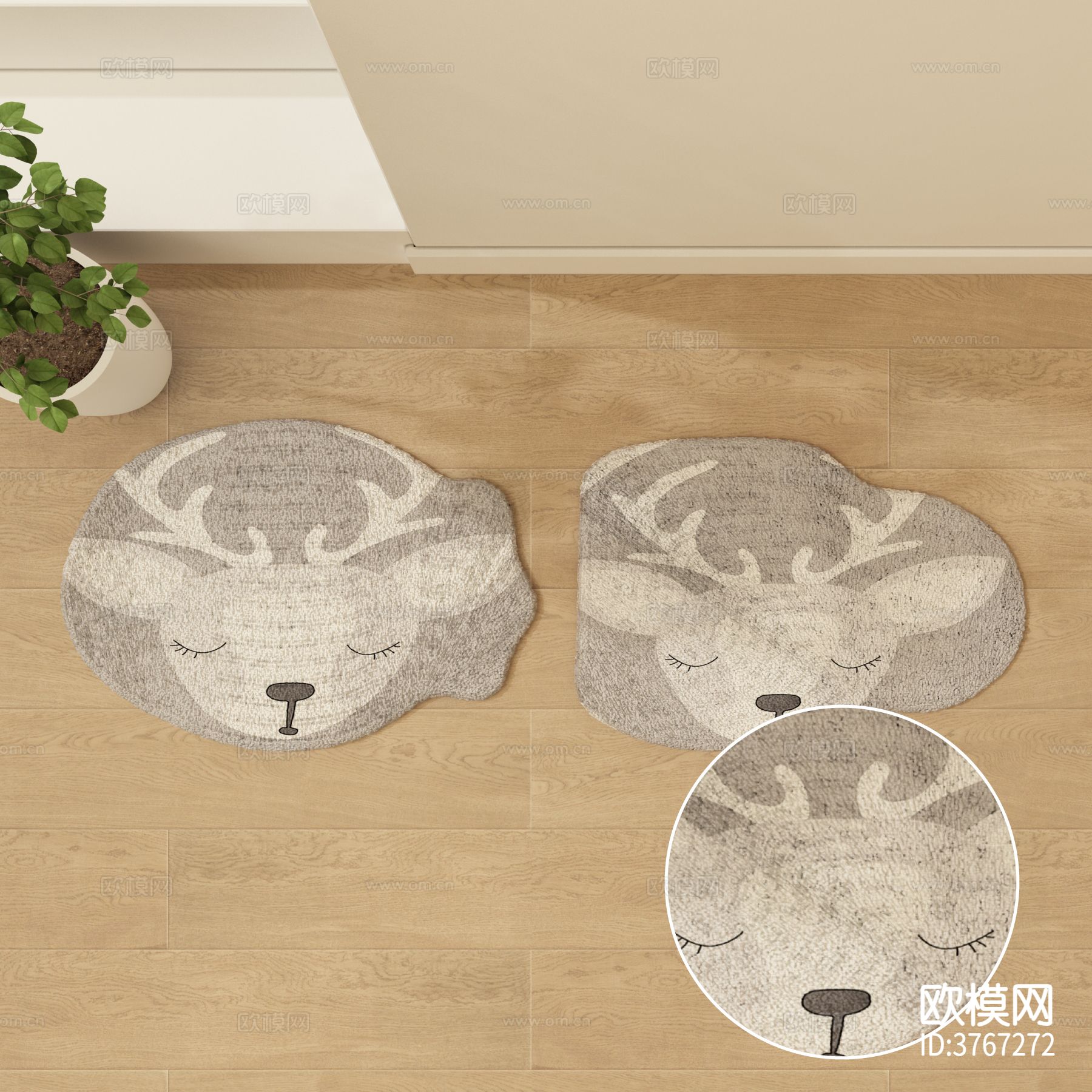 动物地毯 圆形地毯材质下载