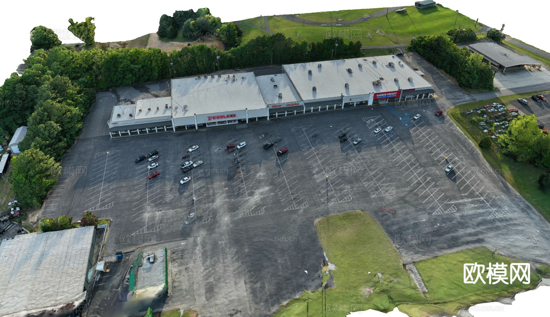 购物中心停车场su模型下载（渲染图1）