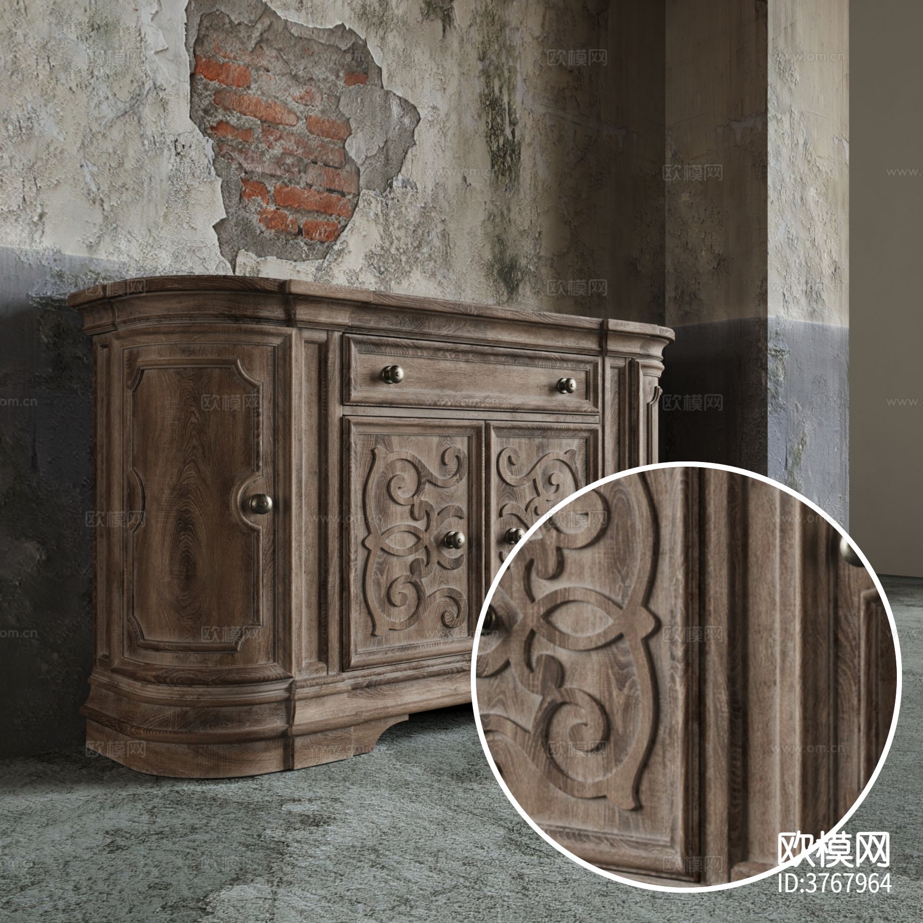 柜子 粗糙木纹材质下载