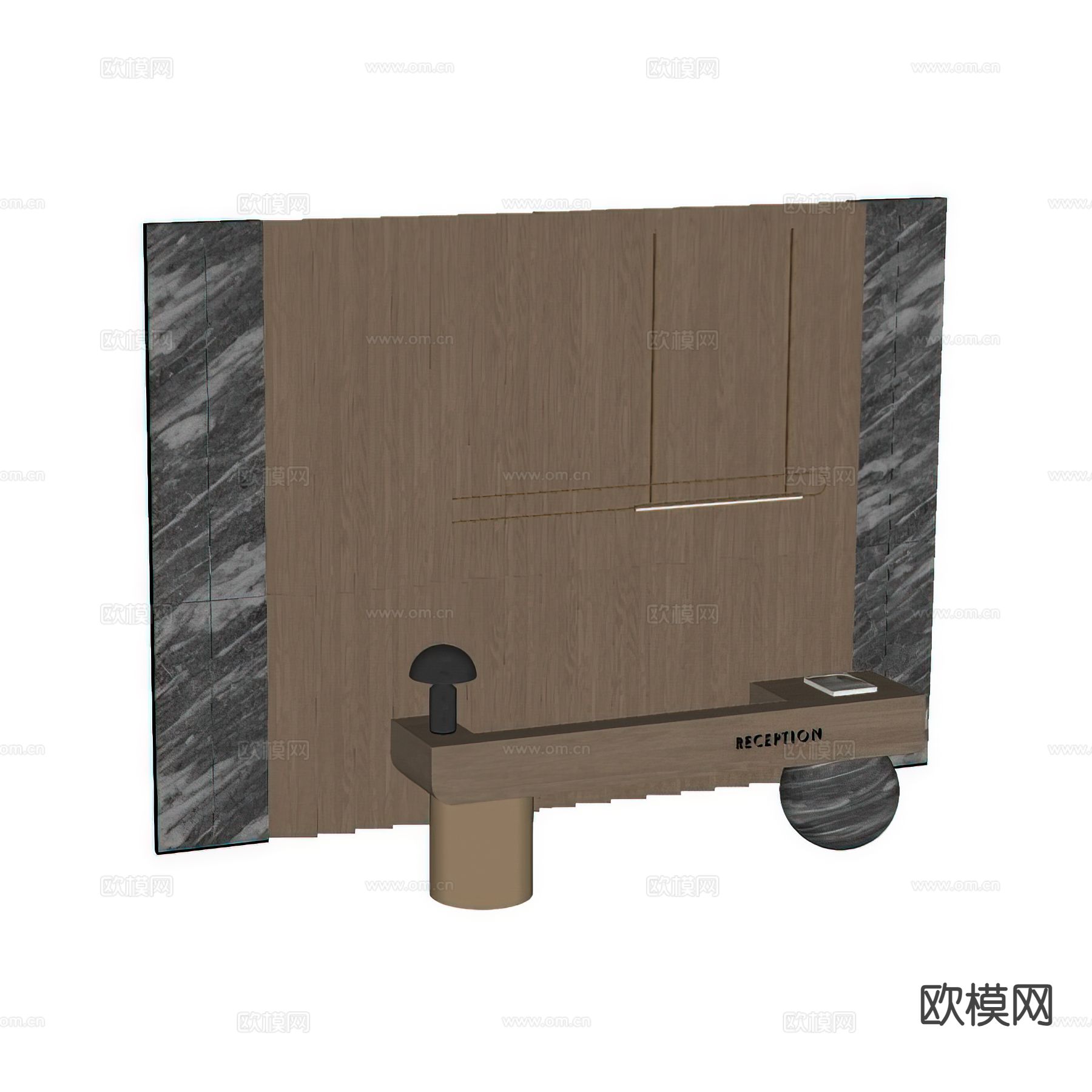 公司接待前台 接待处su模型下载（渲染图1）