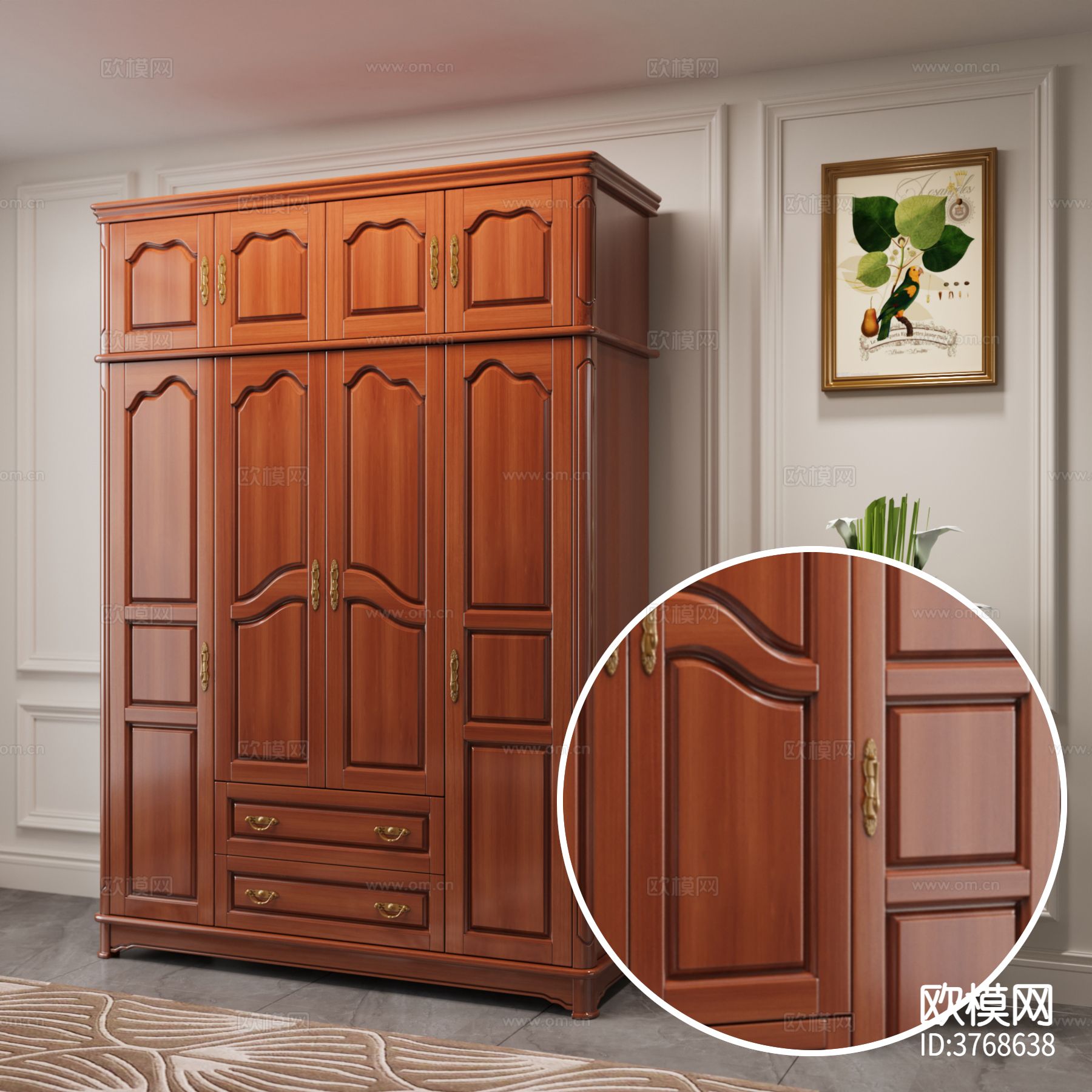 衣柜 高光木纹材质下载