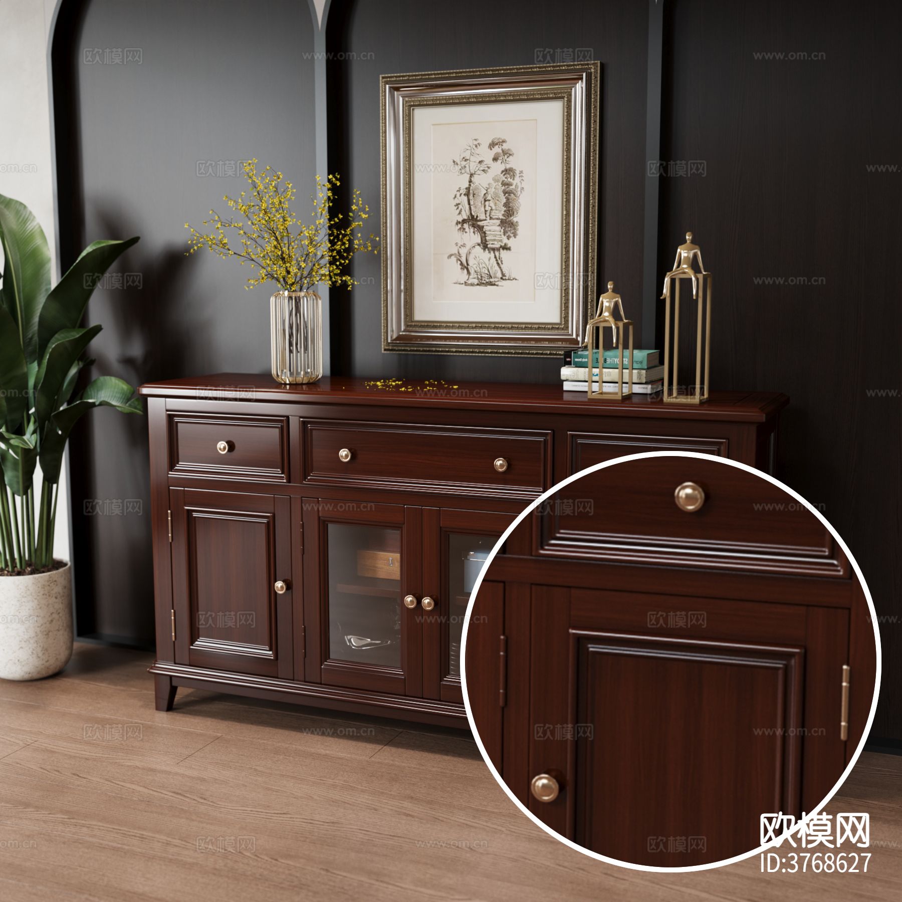 柜子 高光木纹材质下载