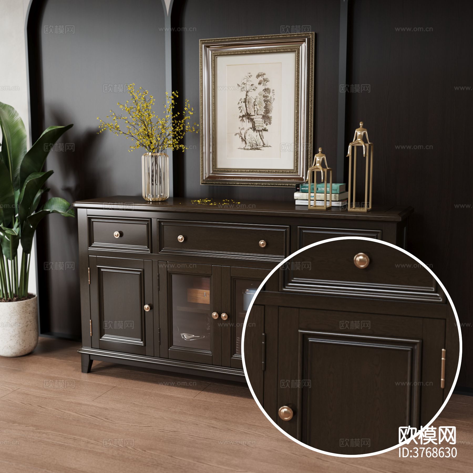 柜子 高光木纹材质下载