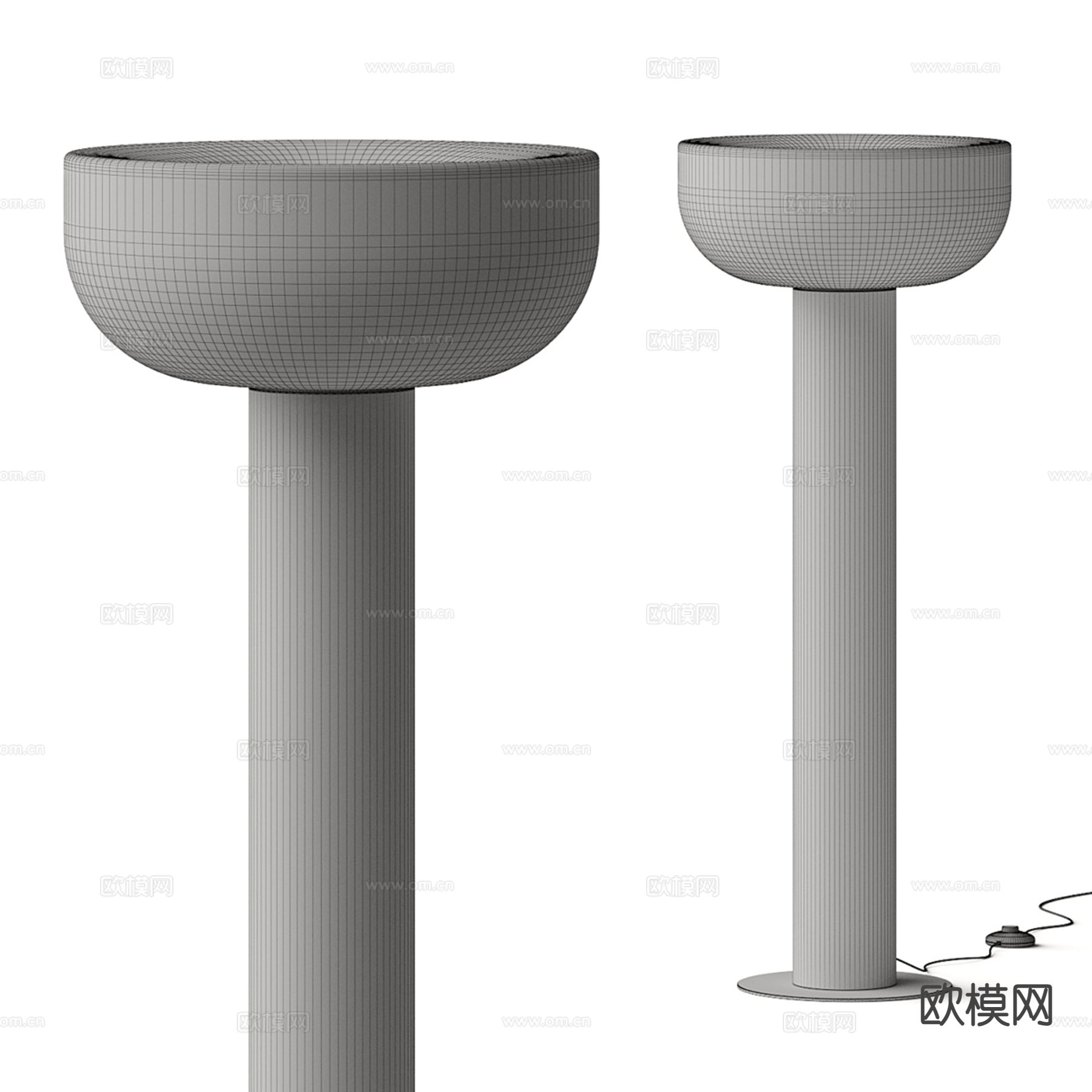 意式玻璃落地灯3d模型