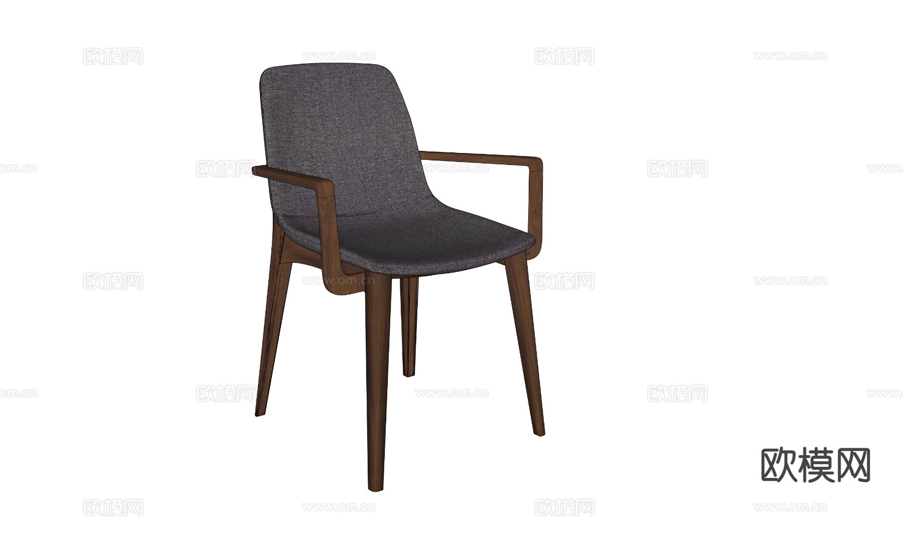 法式单椅 餐椅su模型下载（渲染图1）