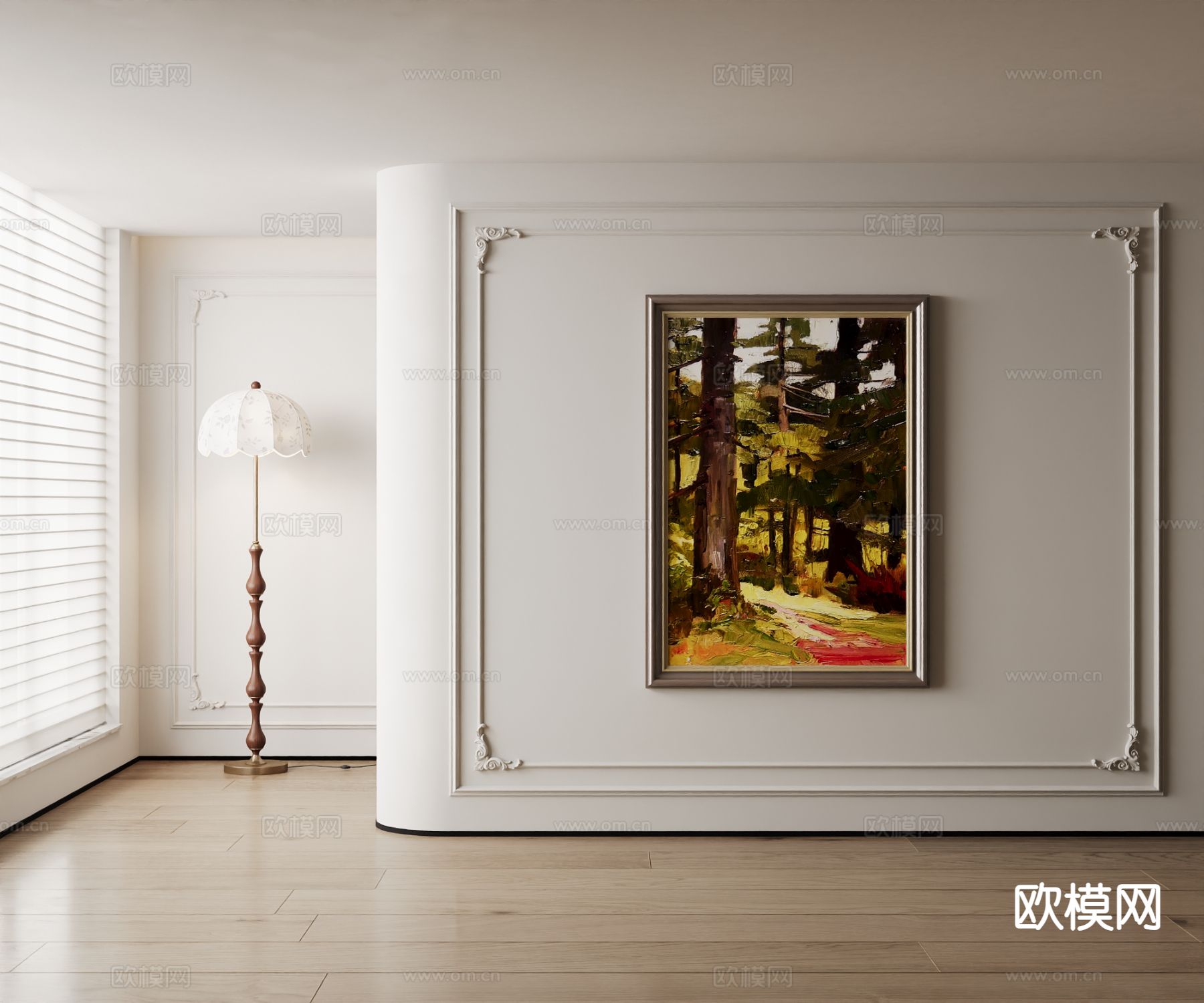 美式装饰画 油画su模型下载（渲染图2）