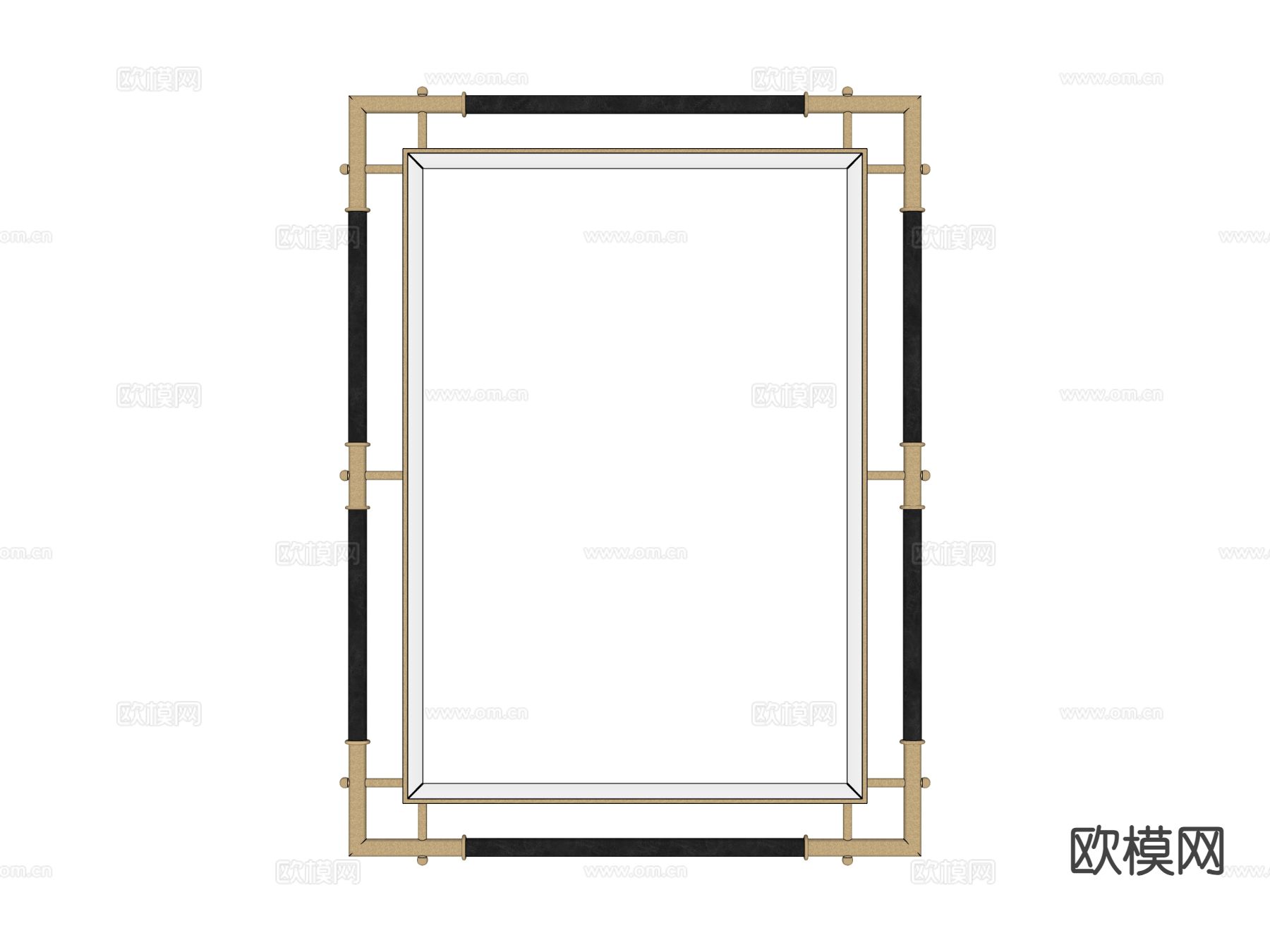 现代装饰镜 化妆镜 镜子 卫浴镜su模型