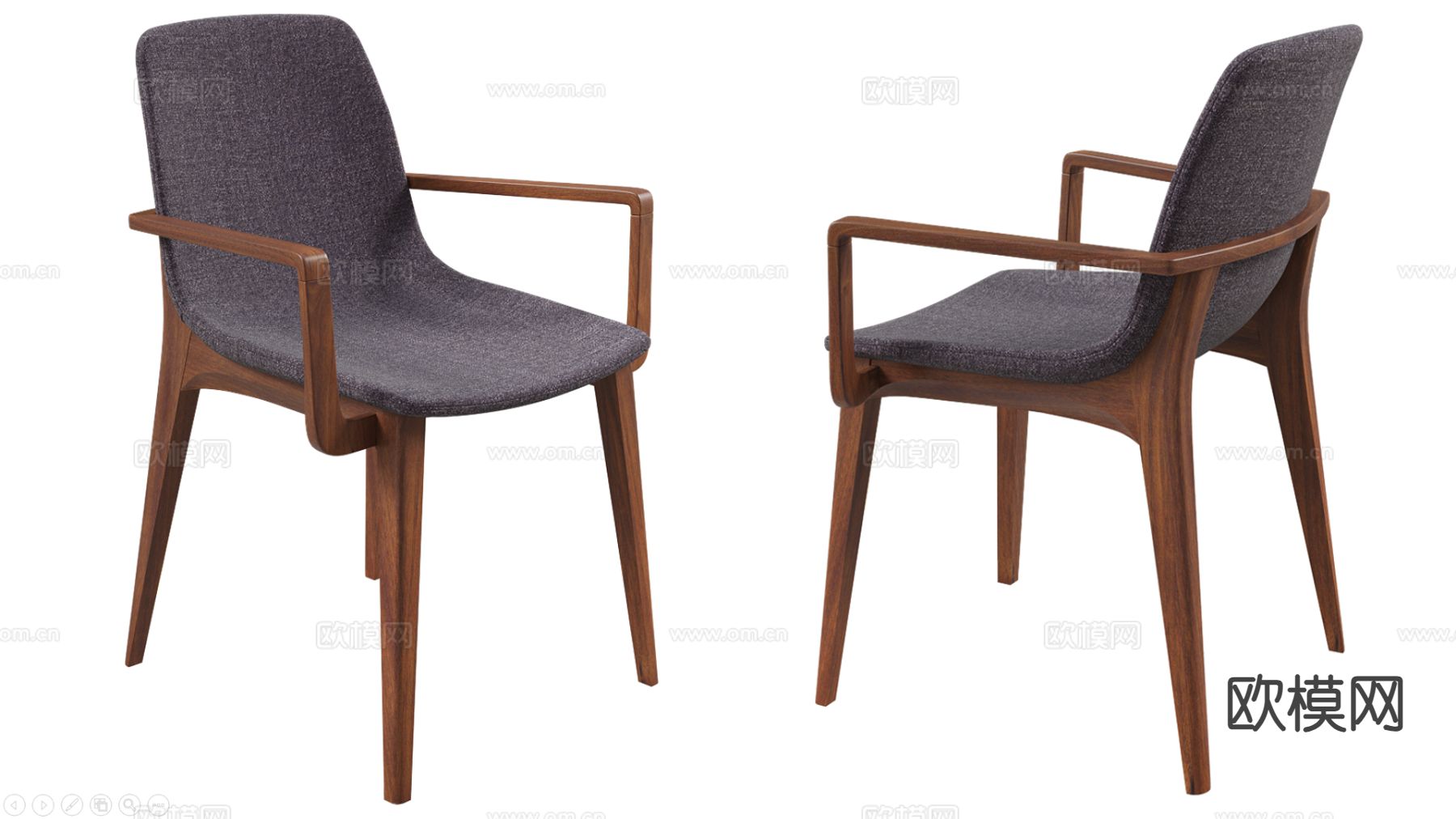 法式单椅 餐椅su模型下载（渲染图2）