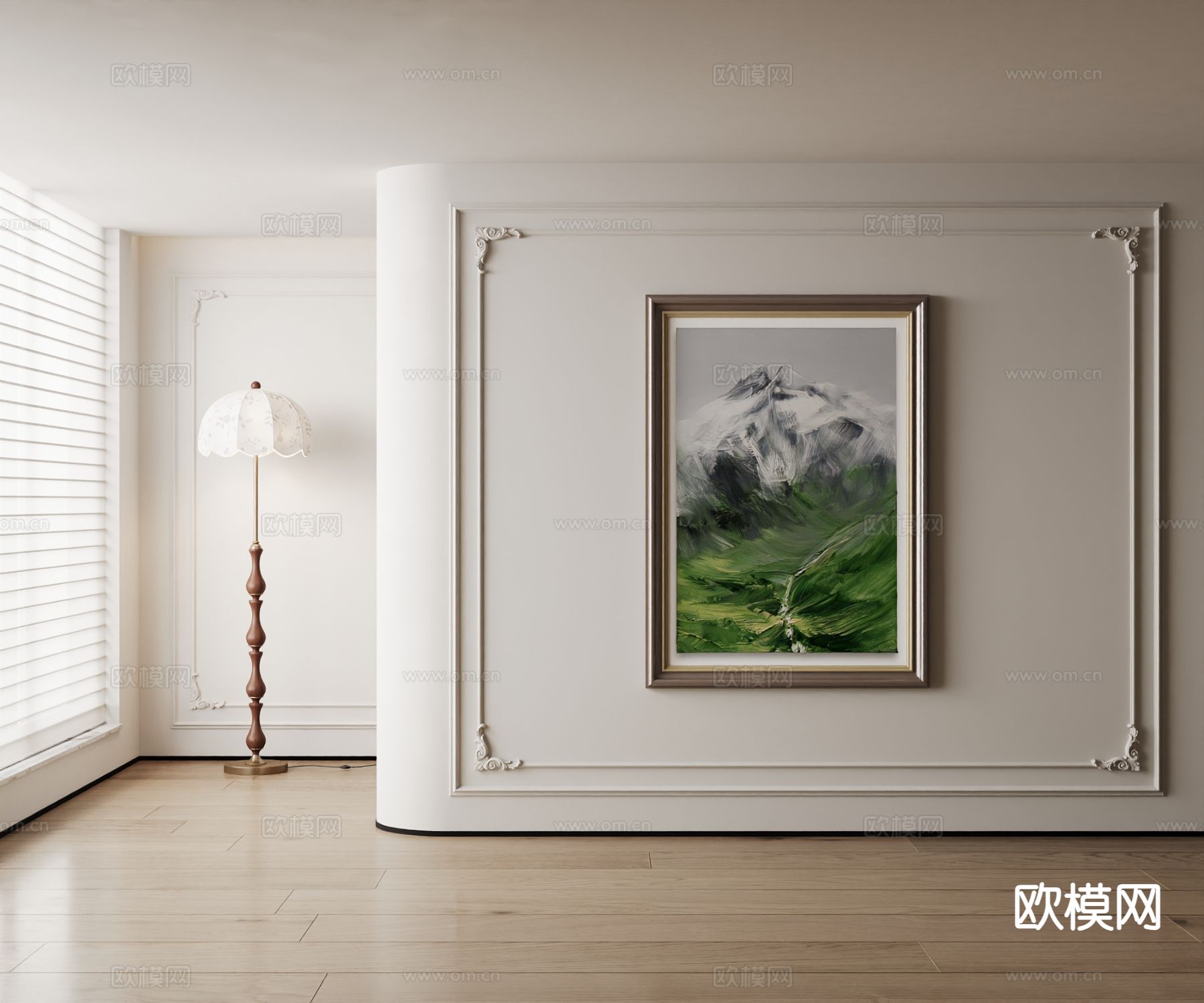 美式装饰画 油画su模型下载（渲染图2）