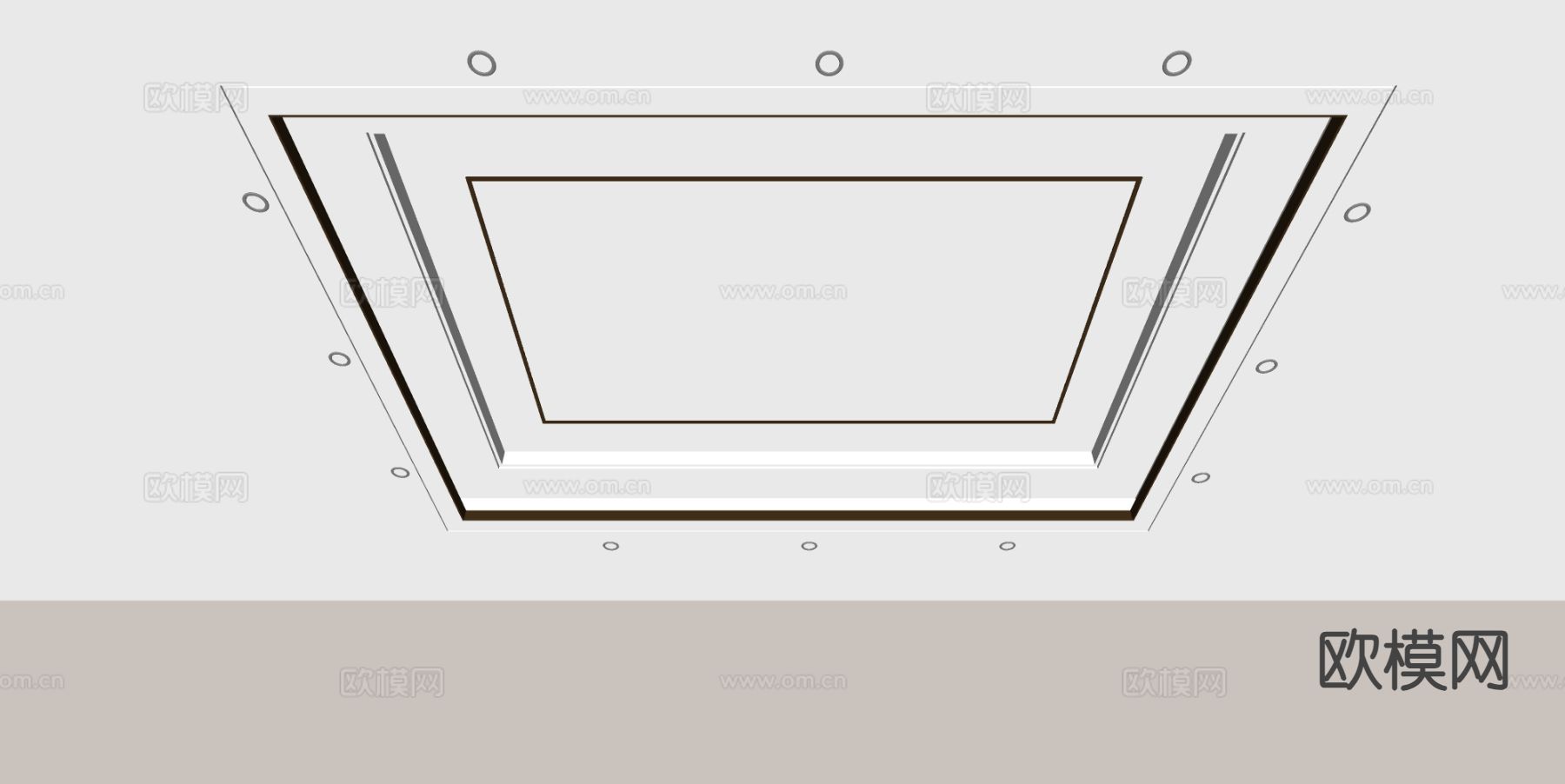 现代天花吊顶su模型