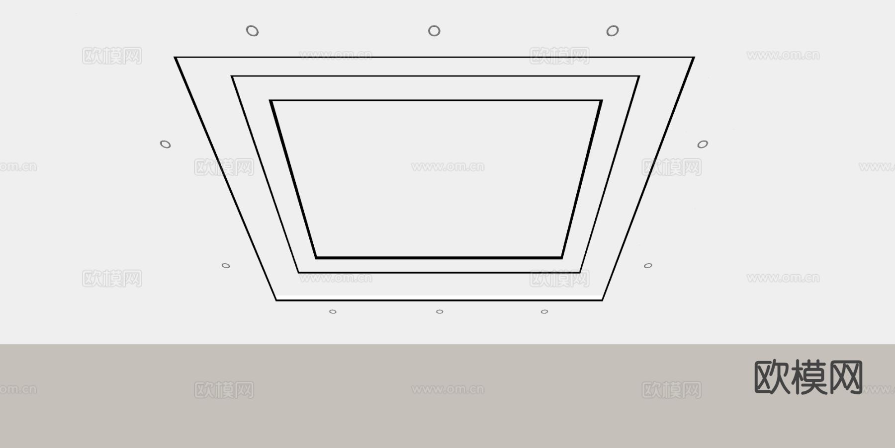 现代天花吊顶su模型