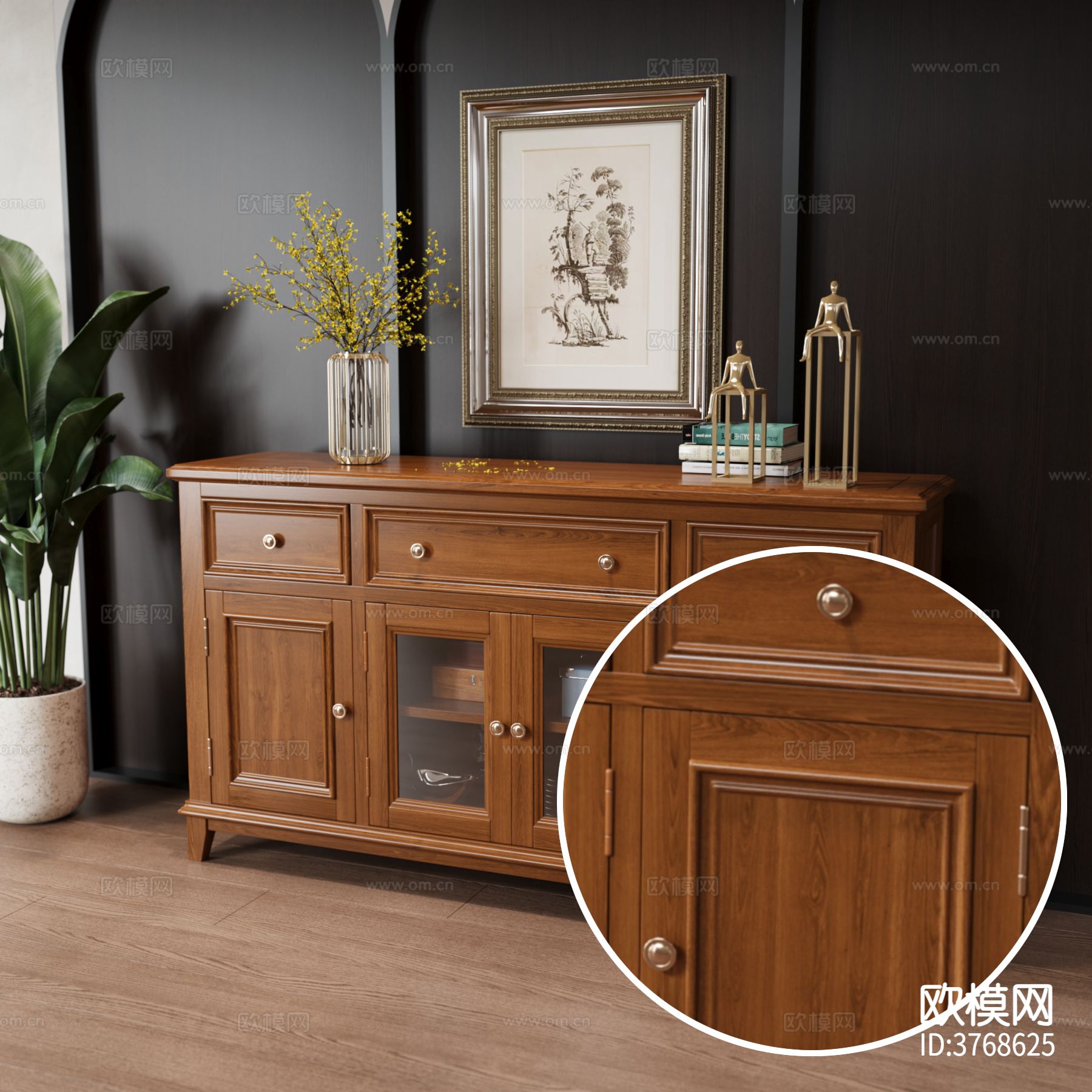 柜子 高光木纹材质下载