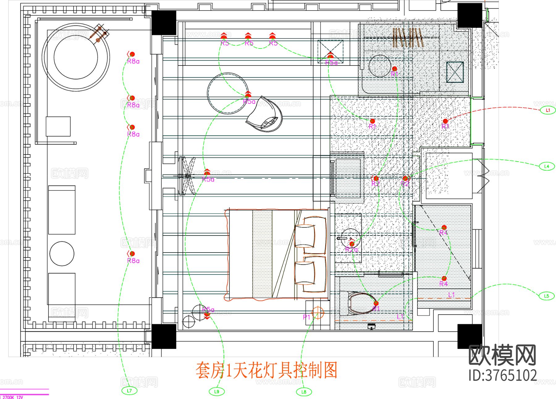 酒店客房 酒店房间 客房平面图 房间平面布局 客房平面布置cad施工图