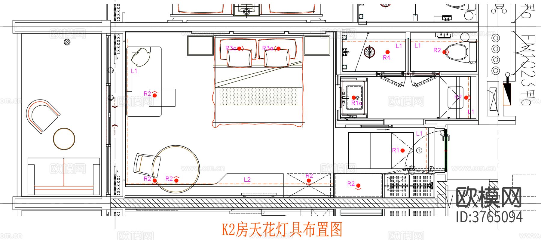 酒店客房 酒店房间 客房平面图 房间平面布局 客房平面布置cad施工图