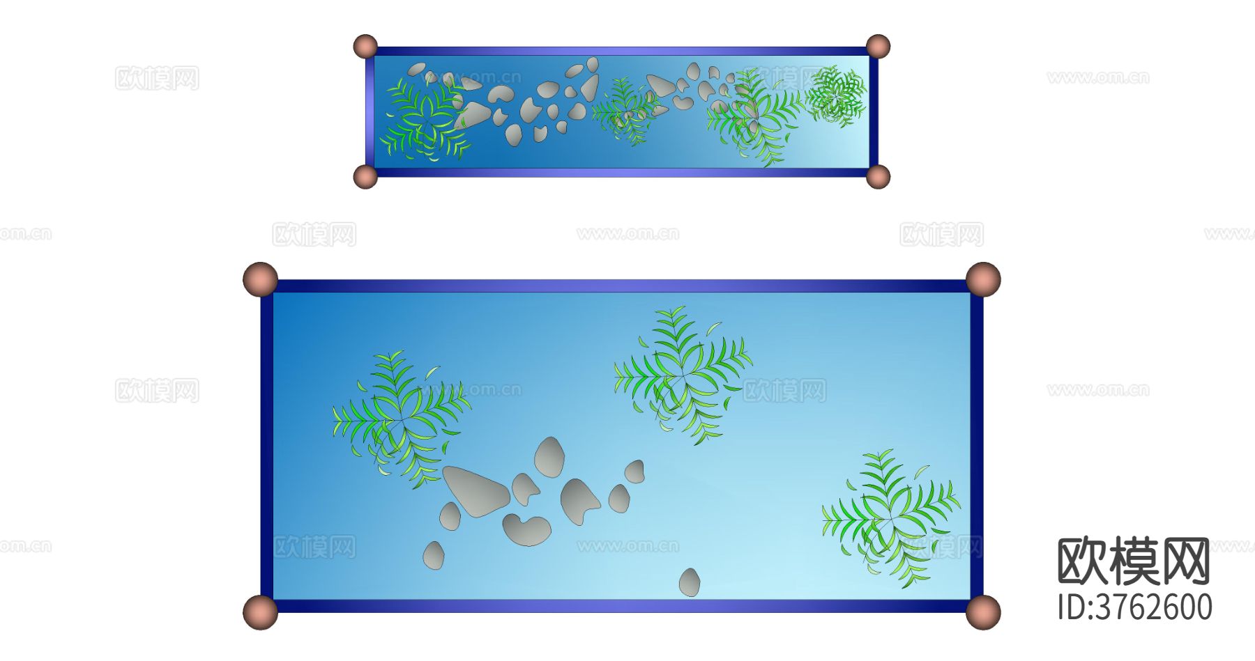 水族馆俯视图 鱼缸CAD图块