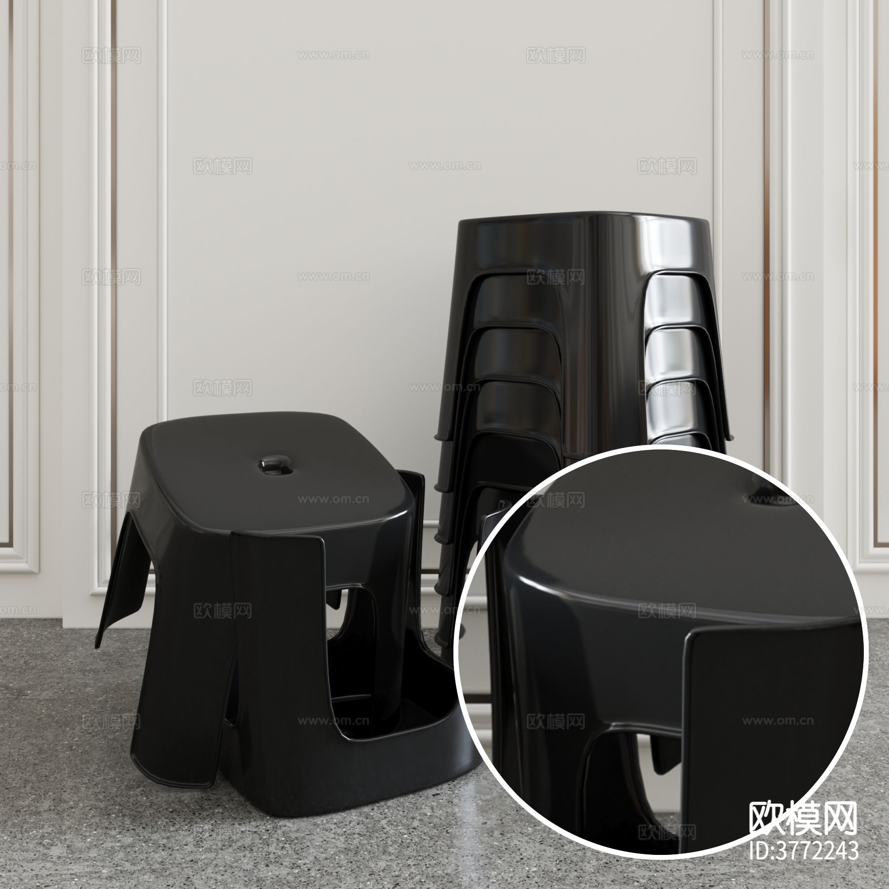 凳子 高光塑料材质下载