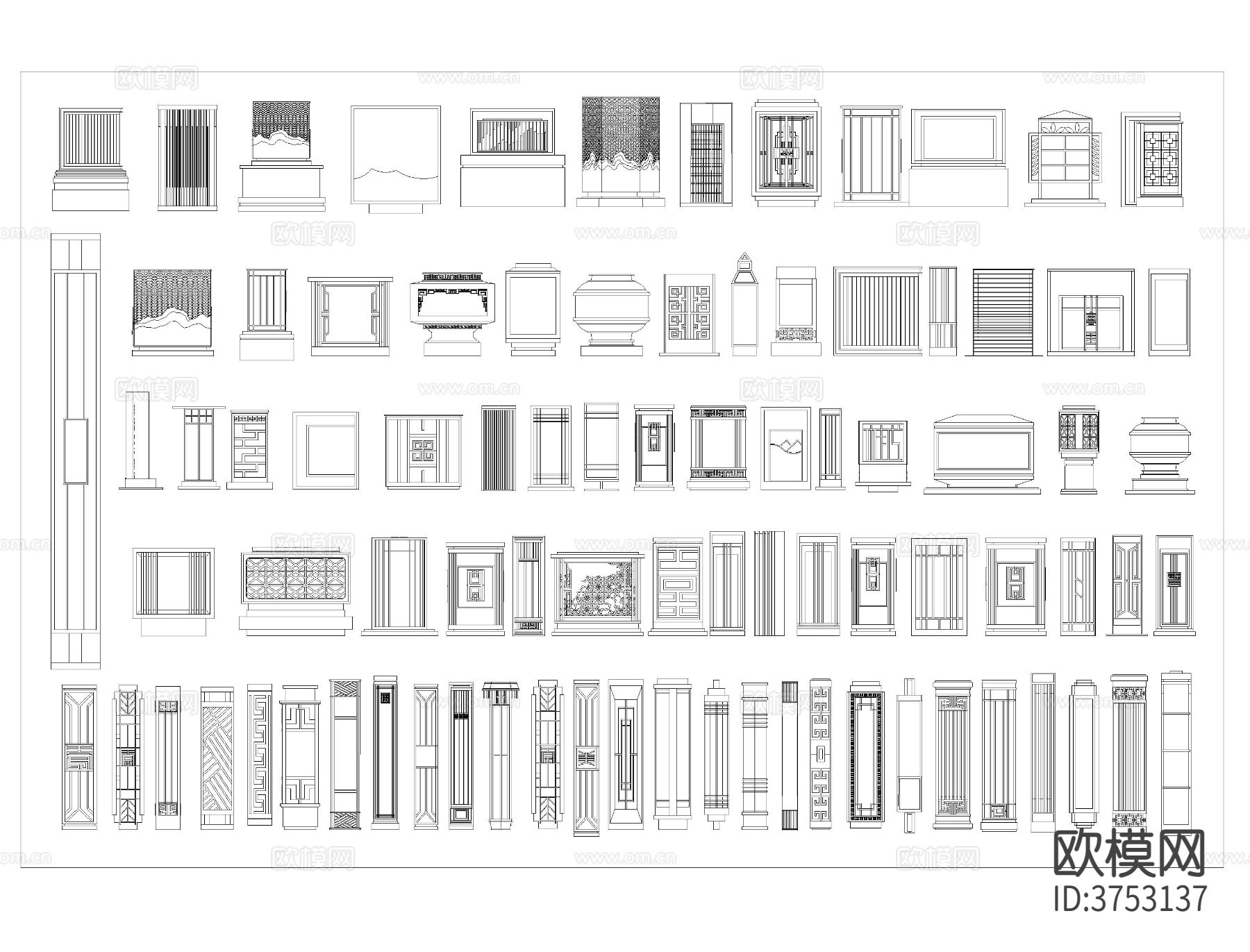 景观灯CAD图库下载（渲染图6）