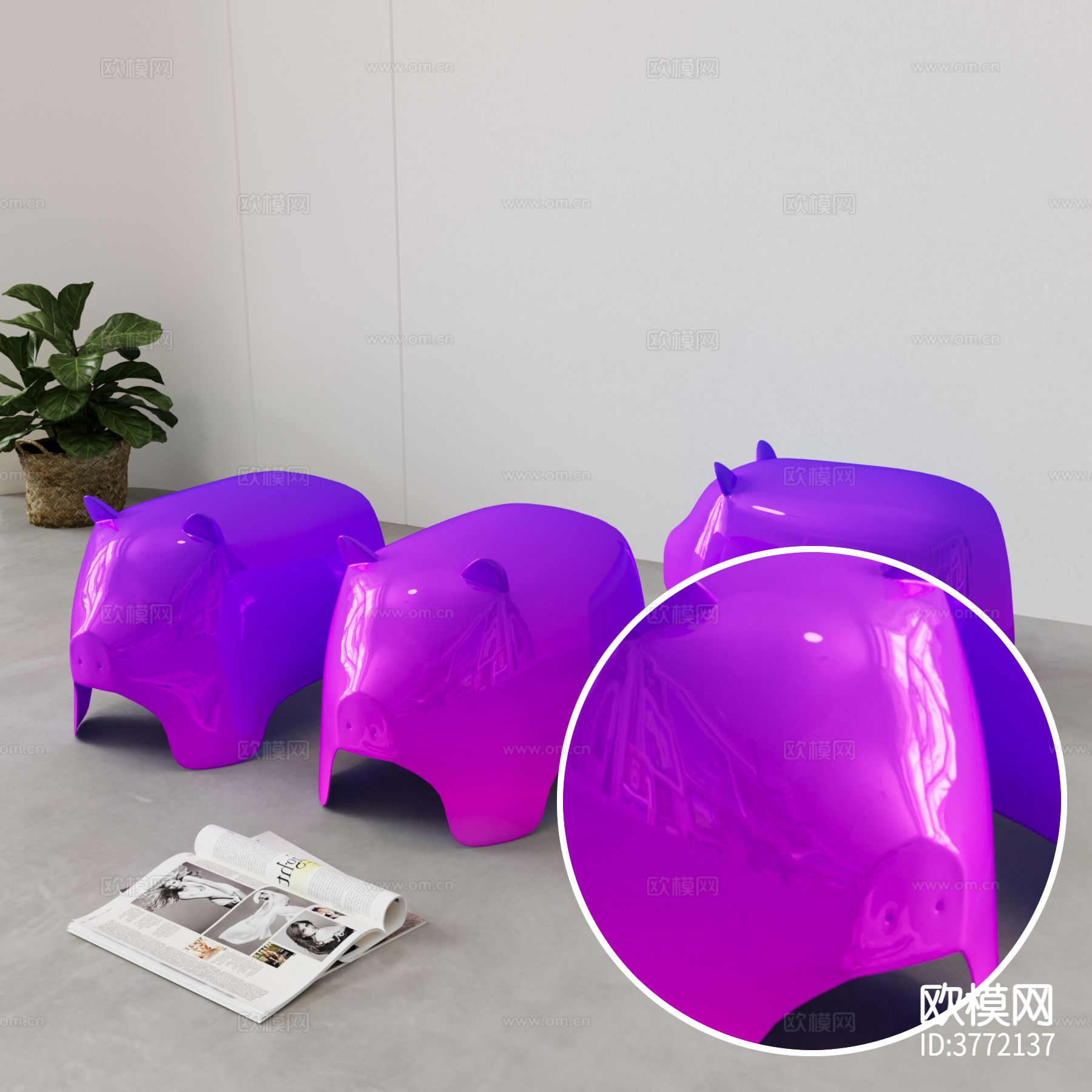 凳子 高光塑料材质下载