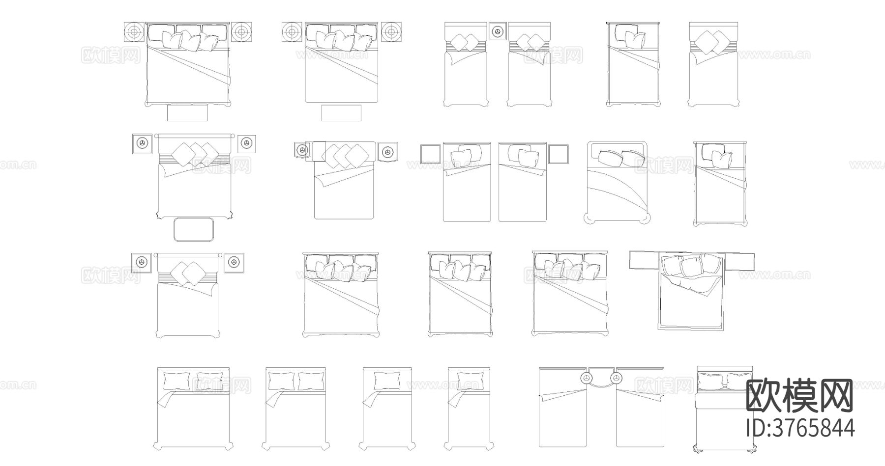平面沙发和多人沙发cad图库下载