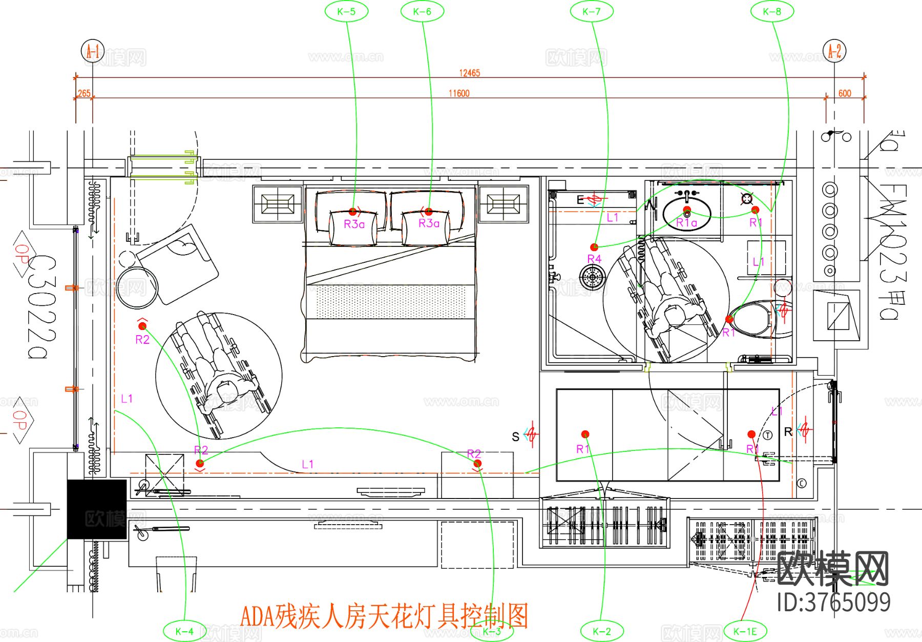 酒店客房 酒店房间 客房平面图 房间平面布局 客房平面布置cad施工图