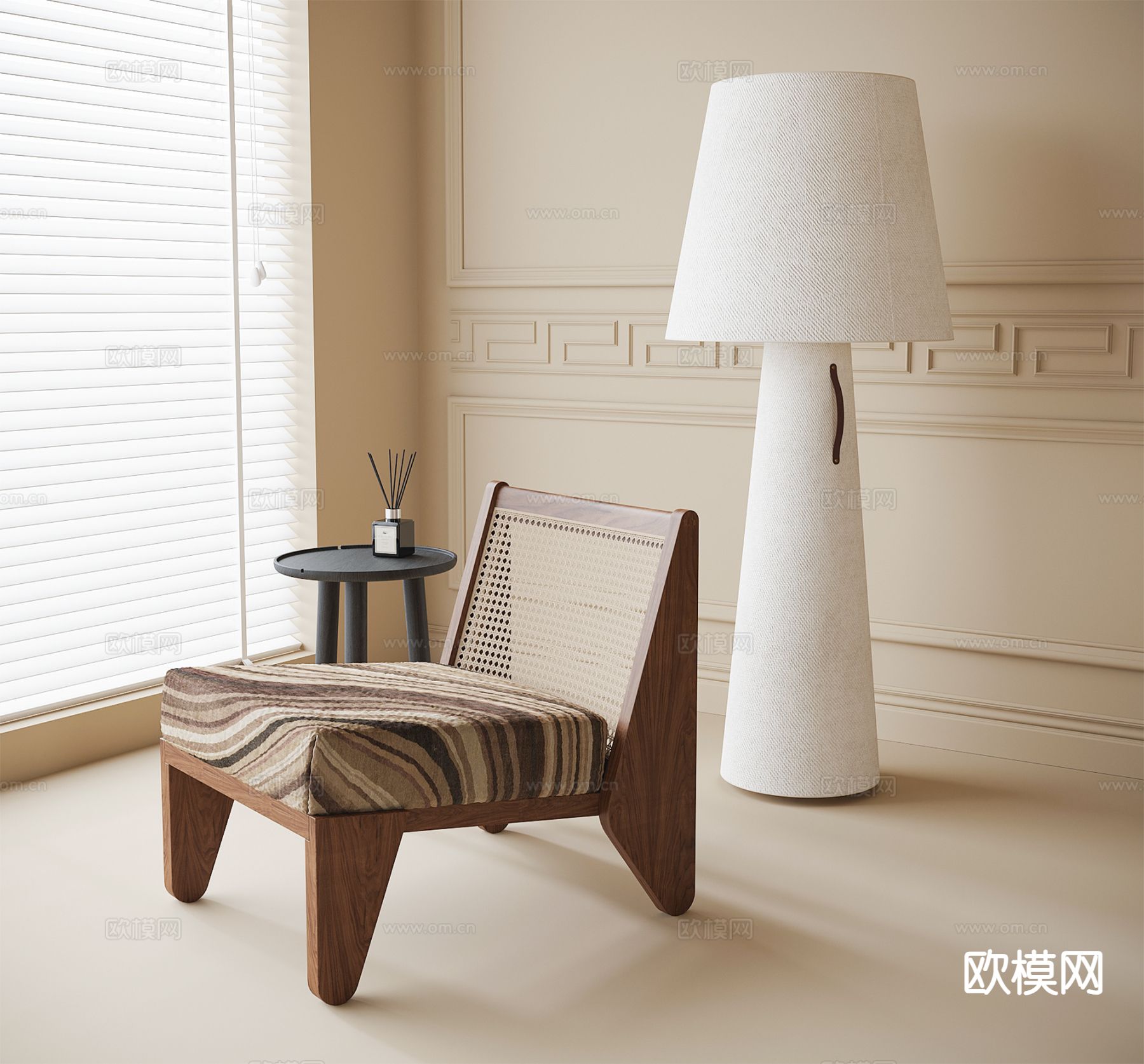 现代休闲椅 单人沙发 藤编椅3d模型下载