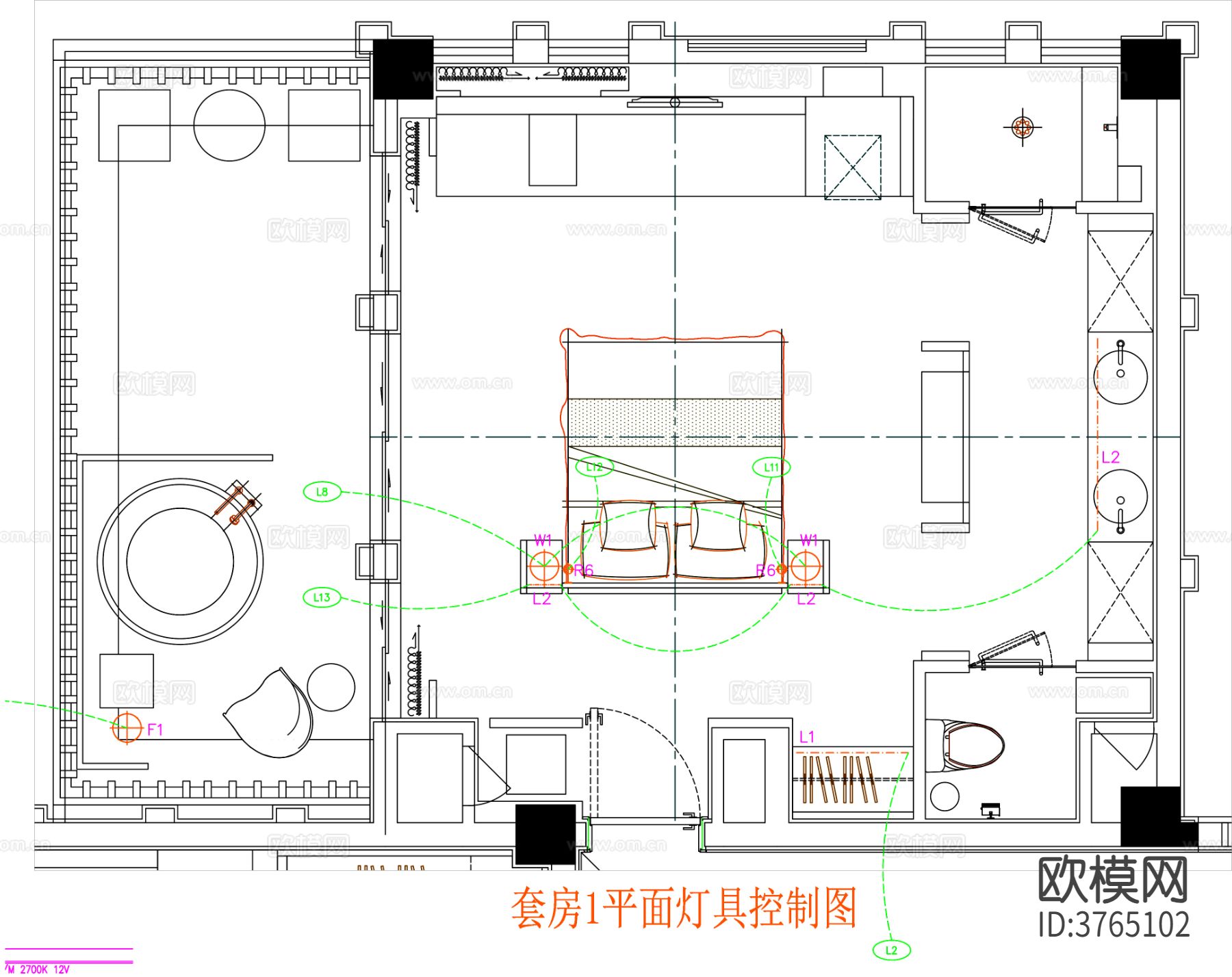 酒店客房 酒店房间 客房平面图 房间平面布局 客房平面布置cad施工图