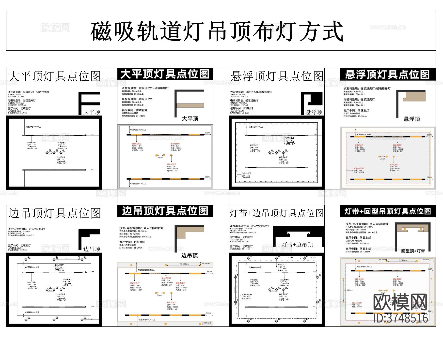 无主灯吊顶布置CAD大样图