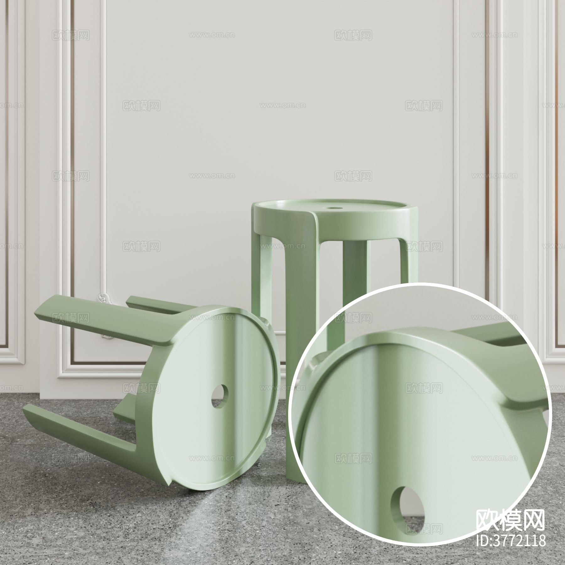 凳子 高光塑料材质下载
