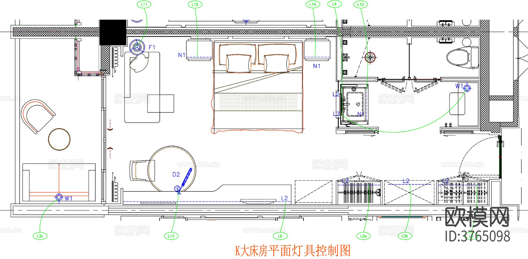 酒店客房 酒店房间 客房平面图 房间平面布局 客房平面布置cad施工图