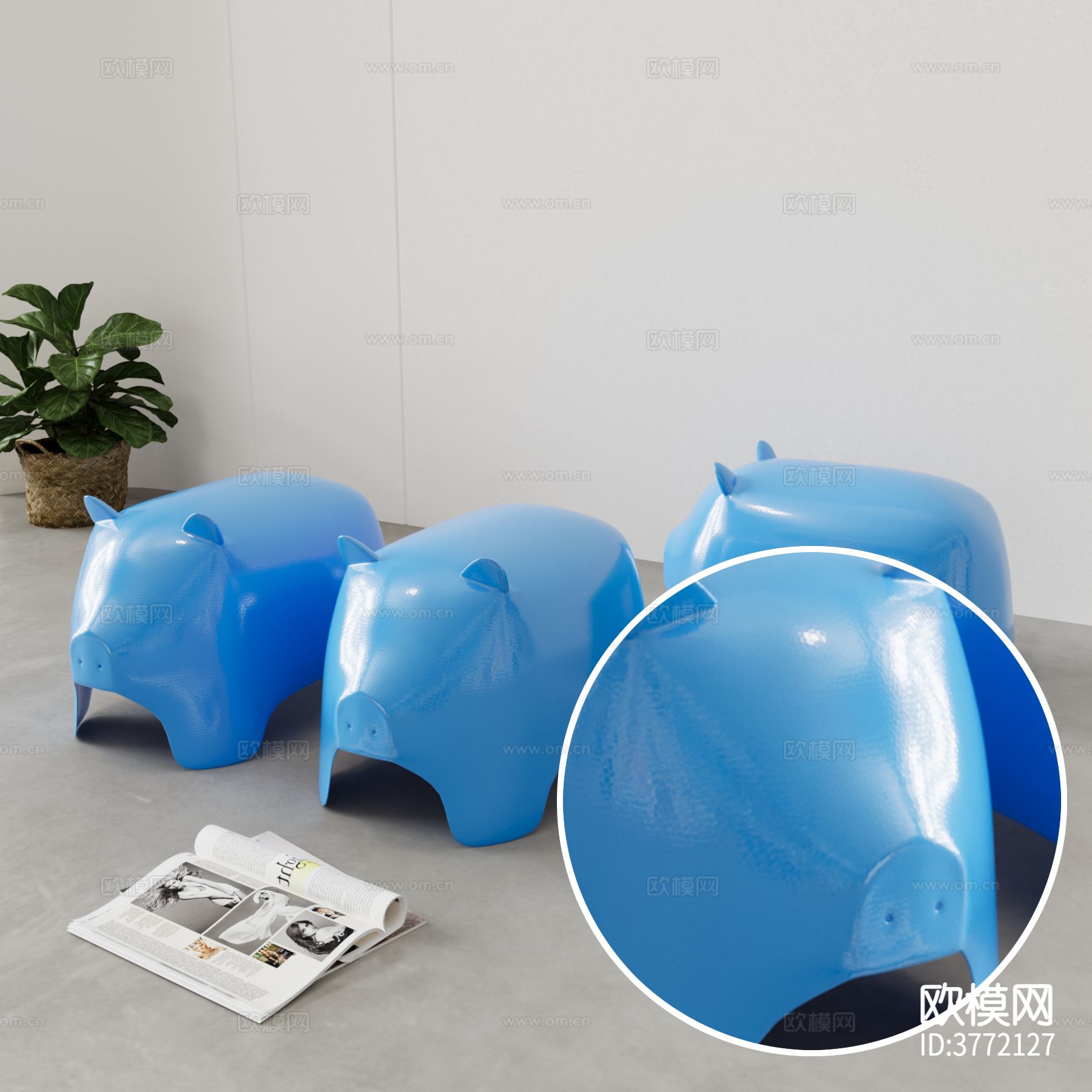 凳子 高光塑料材质下载