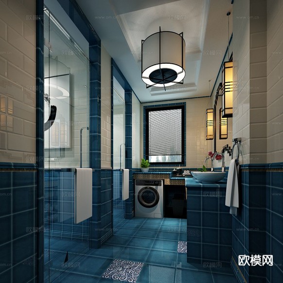 北欧卫生间 浴室3d模型下载(渲染图2)