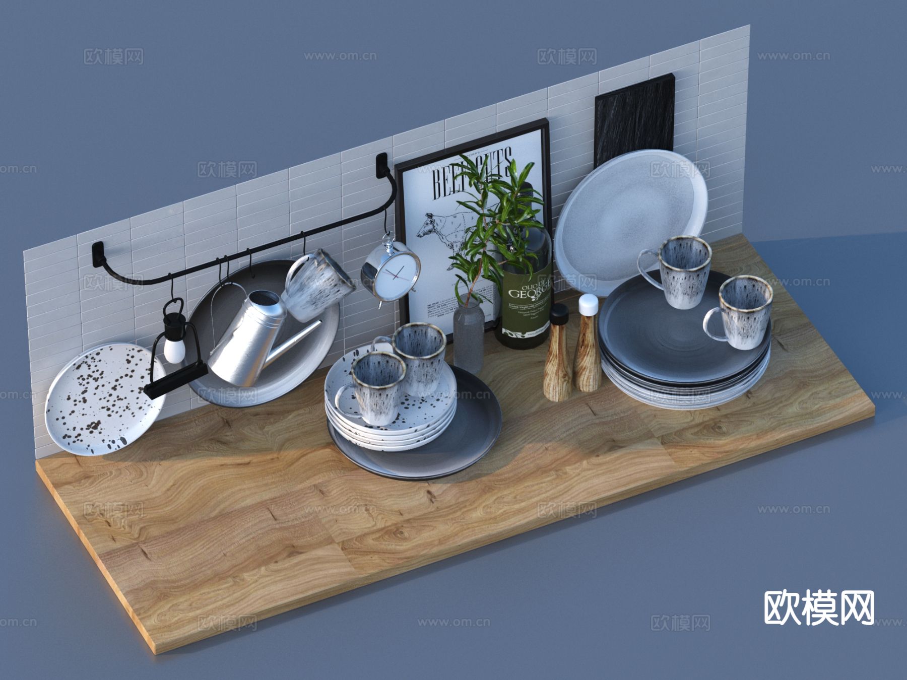 锅碗瓢盆 盘子 碟子 餐具3d模型下载