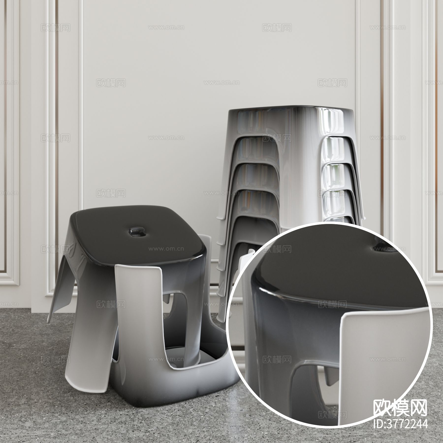 凳子 高光塑料材质下载