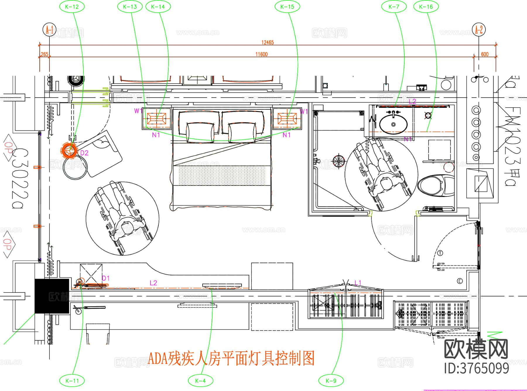 酒店客房 酒店房间 客房平面图 房间平面布局 客房平面布置cad施工图