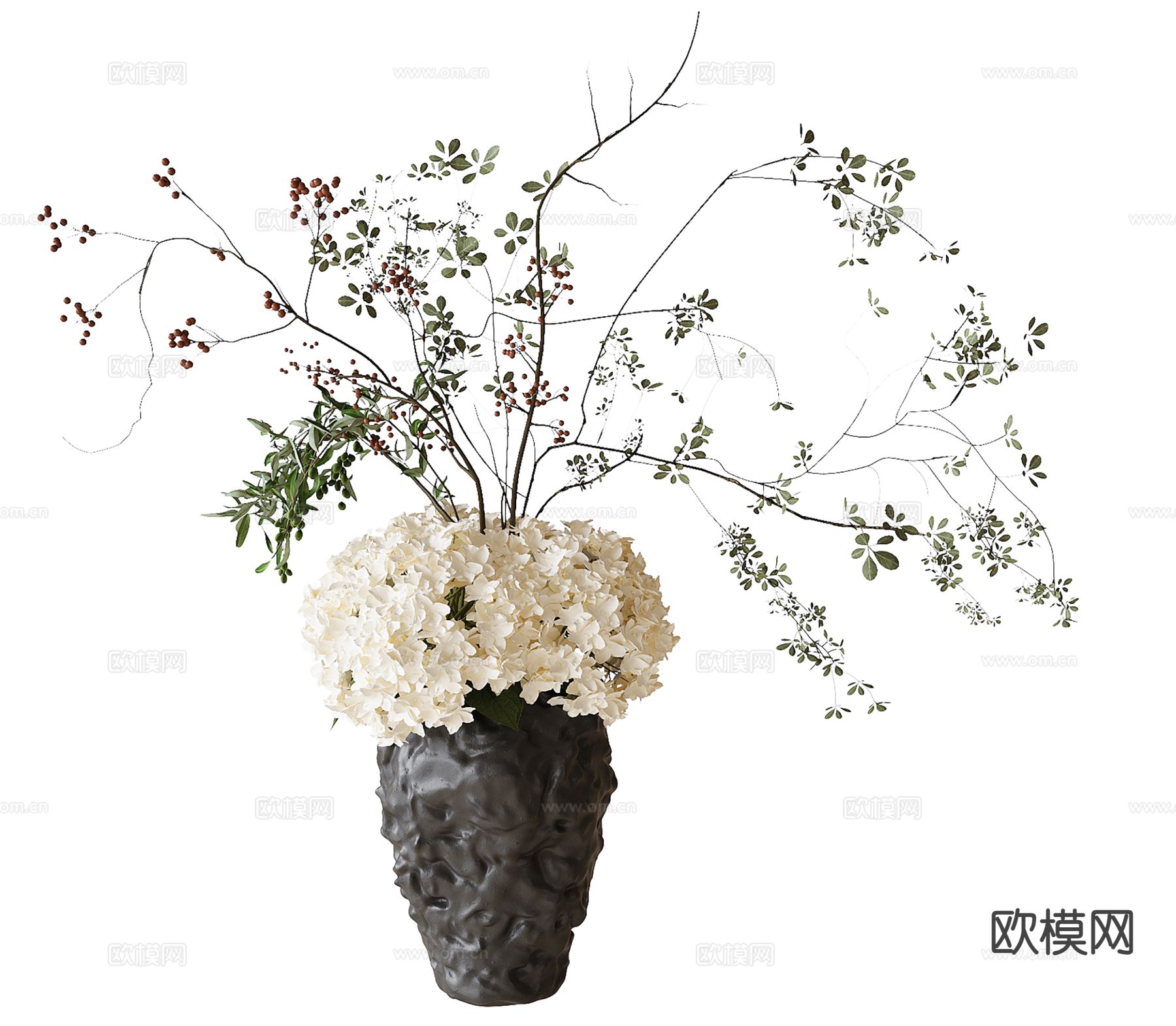 现代插花花艺 花瓶花艺su模型