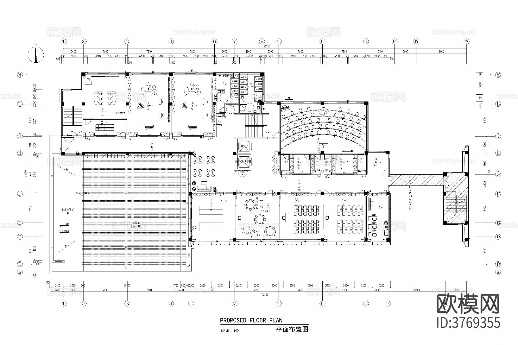 学校教室cad图库