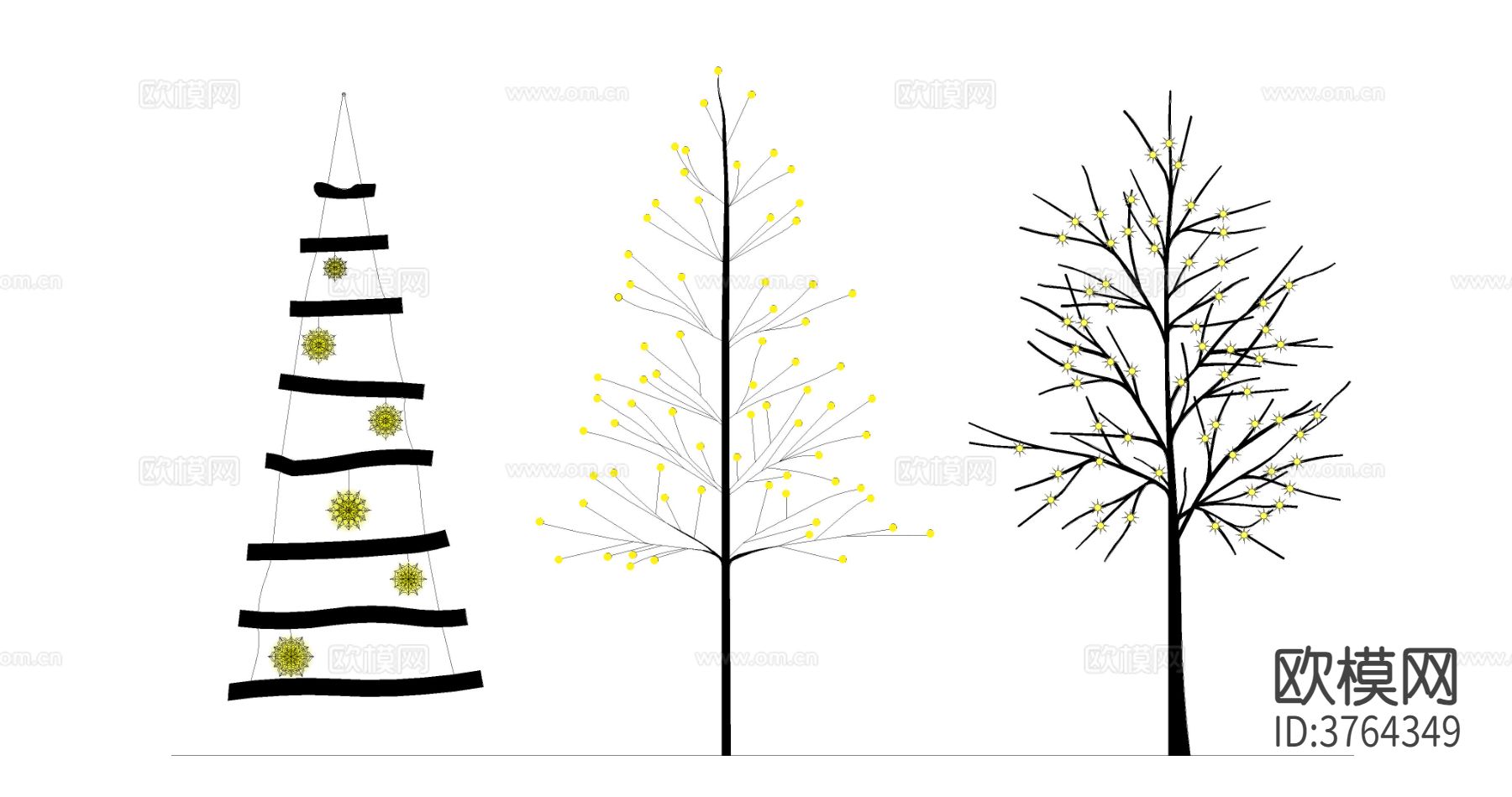 圣诞树 大树木cad图库下载