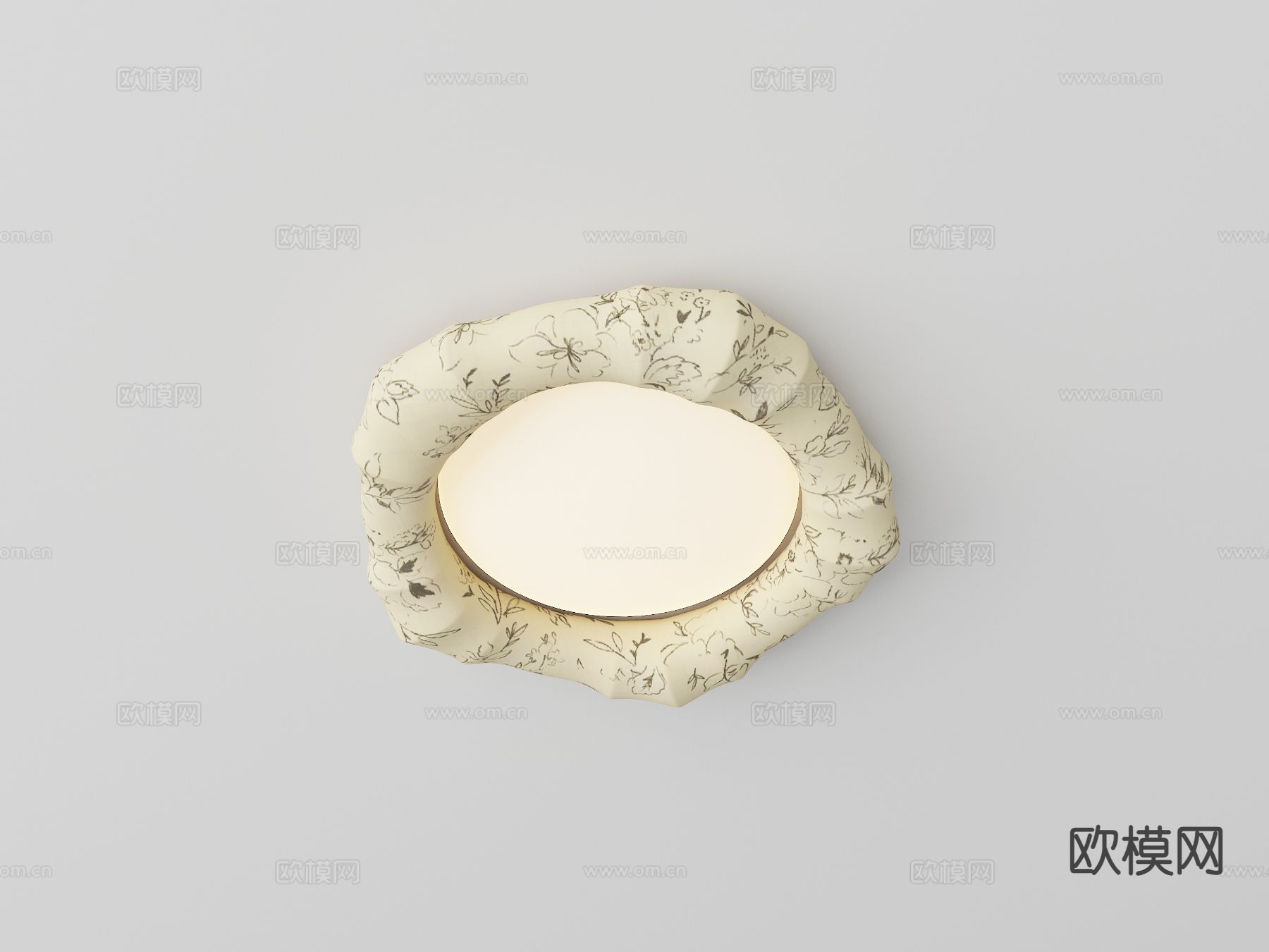 法式花朵吸顶灯 复古吸顶灯3d模型下载