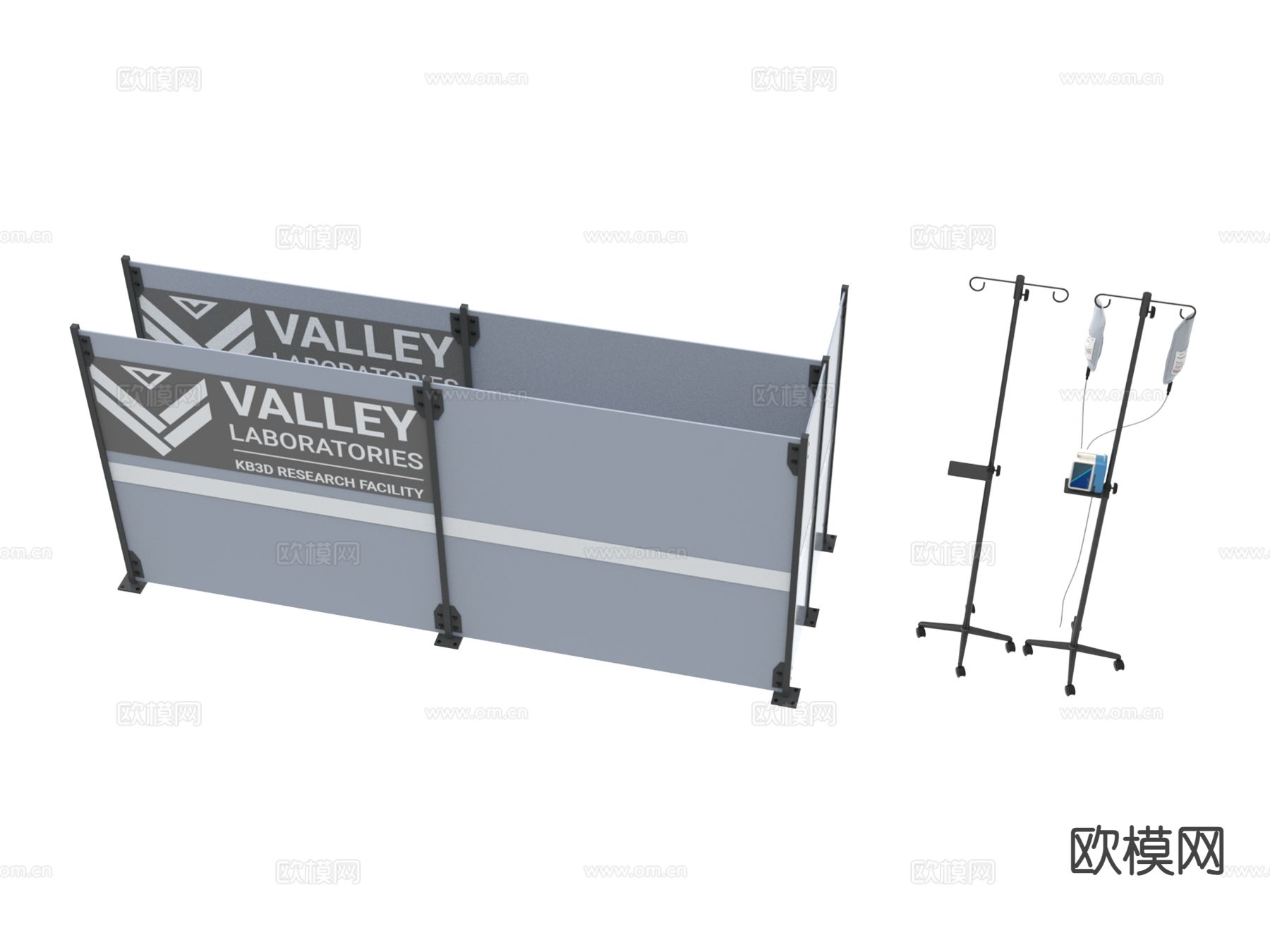 医疗器材 吊针支架3d模型