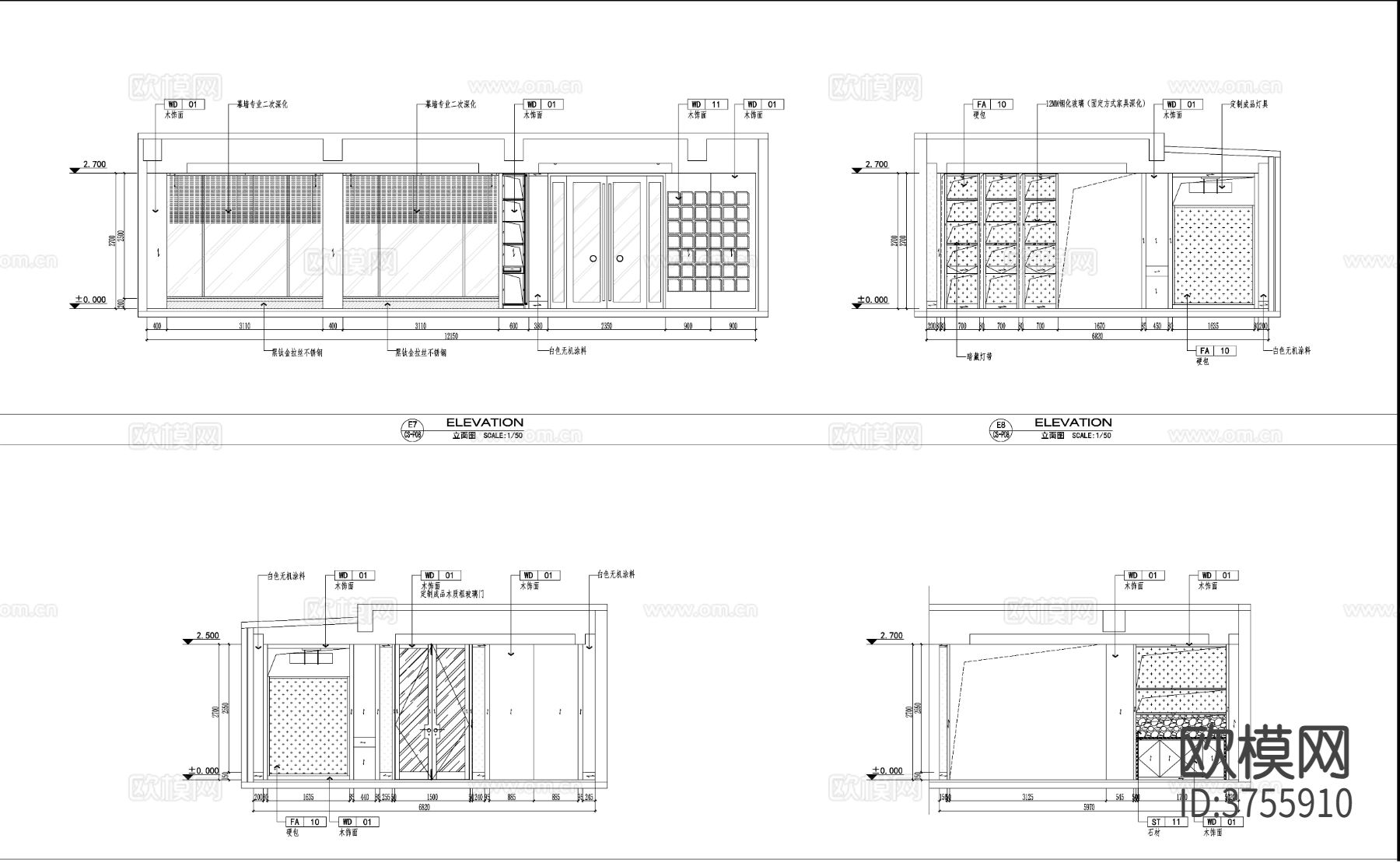 茶叶店茶室茗茶cad施工图