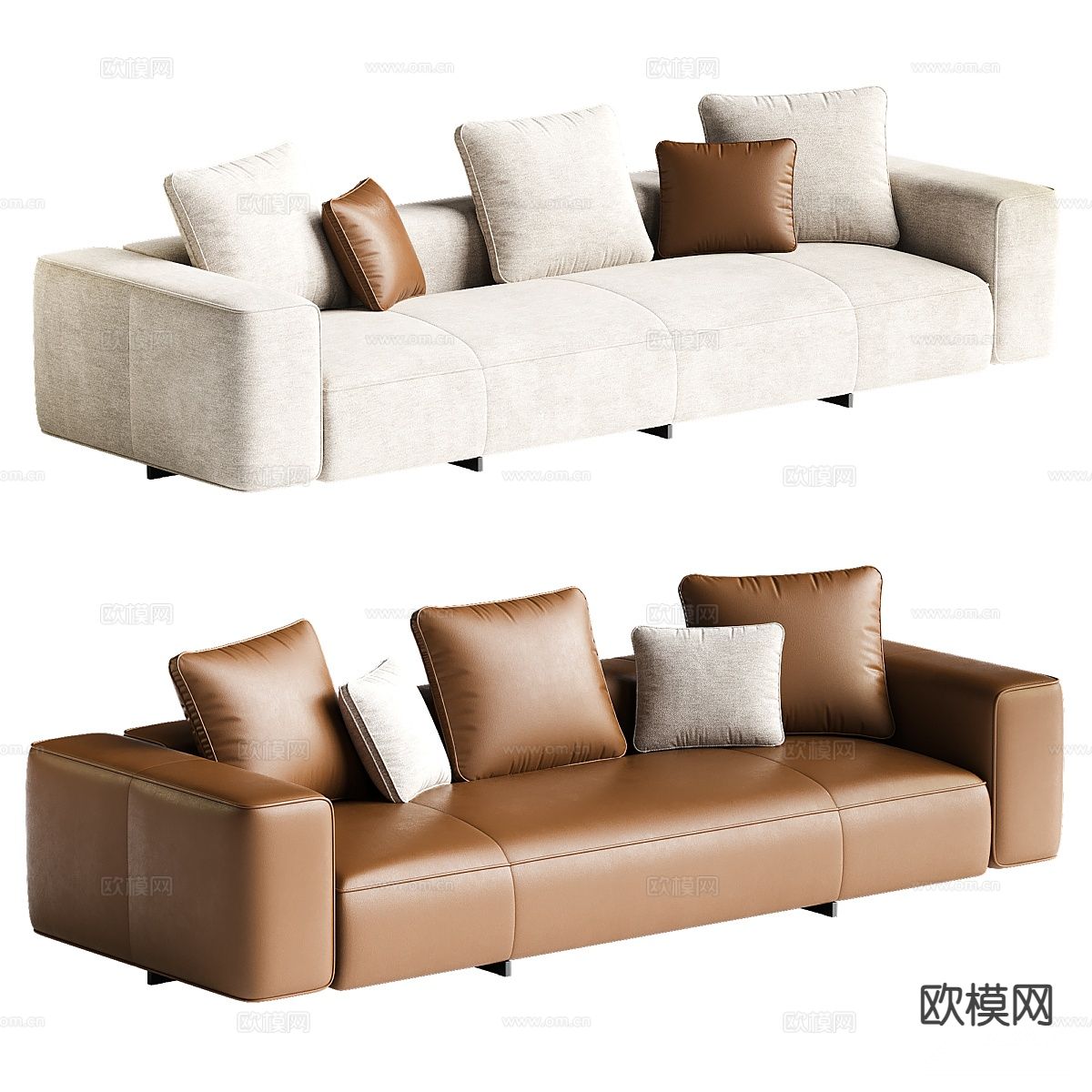 minotti 现代双人沙发su模型