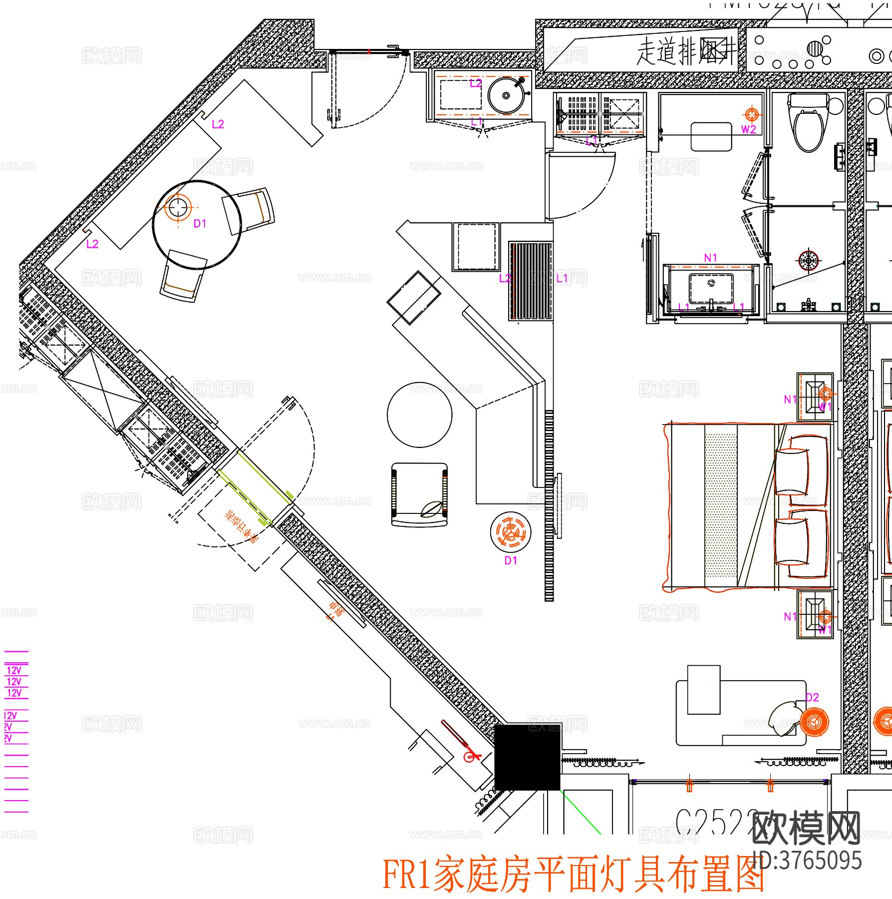 酒店客房 酒店房间 客房平面图 房间平面布局 客房平面布置cad施工图