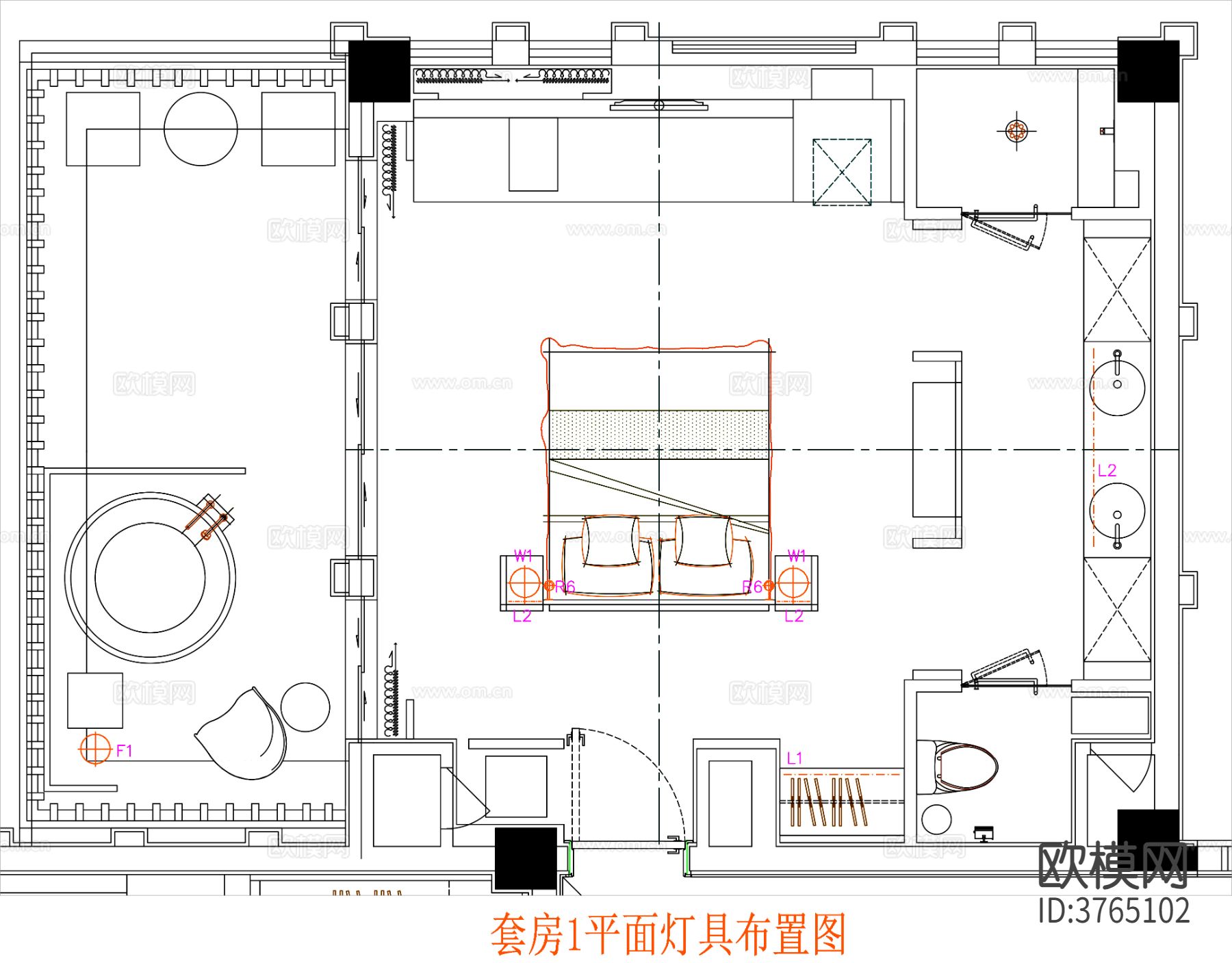 酒店客房 酒店房间 客房平面图 房间平面布局 客房平面布置cad施工图