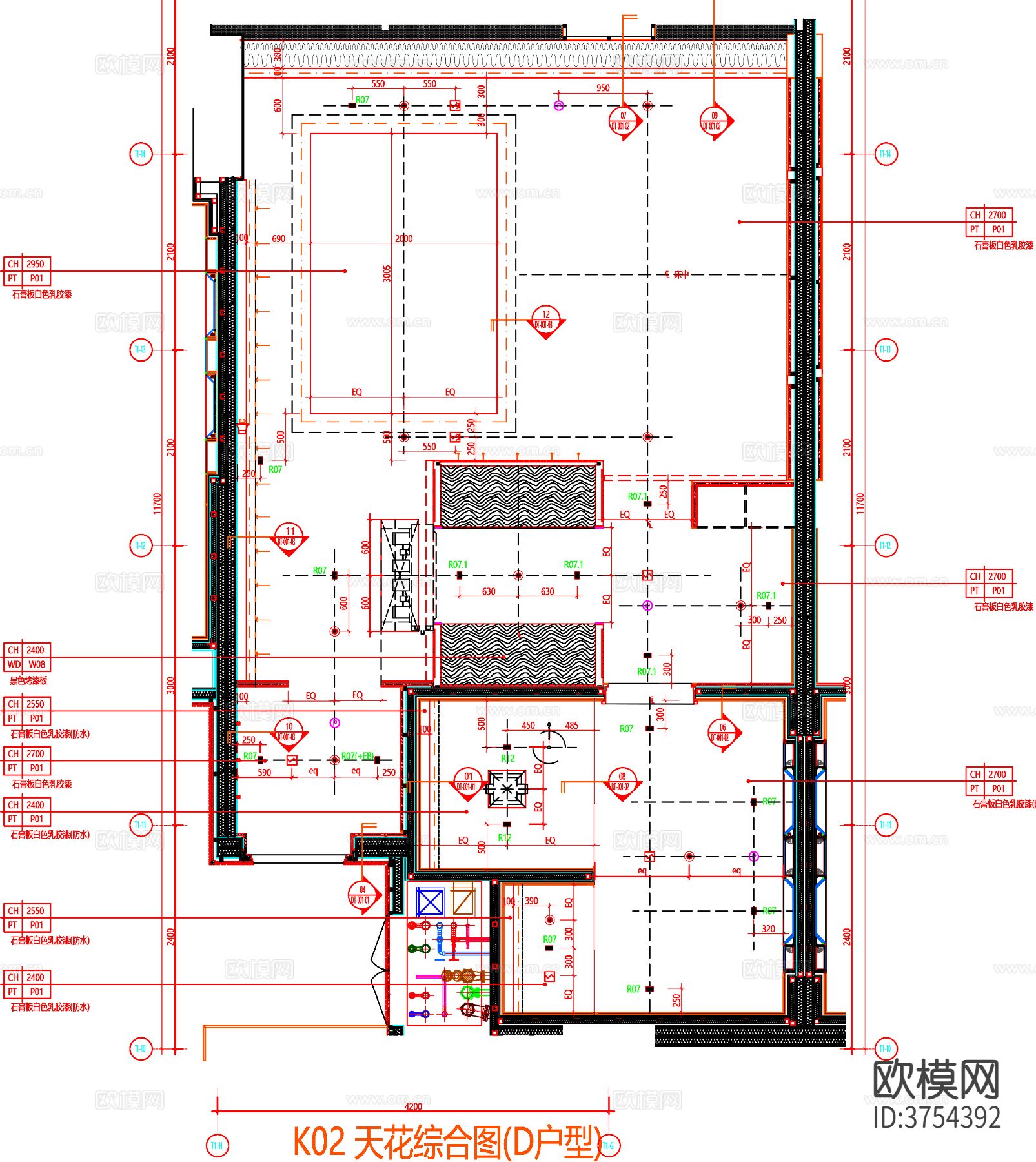 酒店客房cad平面图