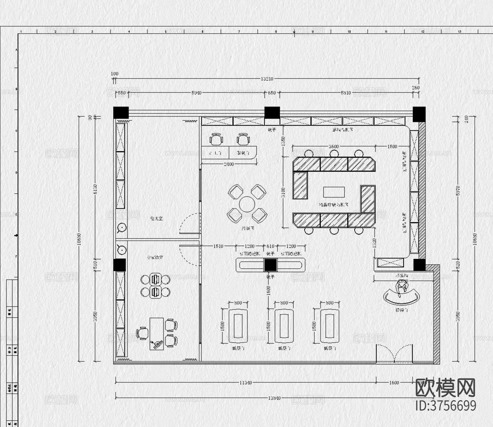 眼镜店 专卖店cad施工图