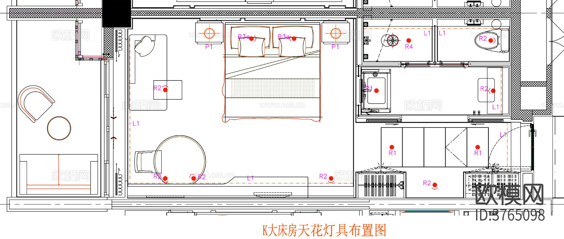 酒店客房 酒店房间 客房平面图 房间平面布局 客房平面布置cad施工图