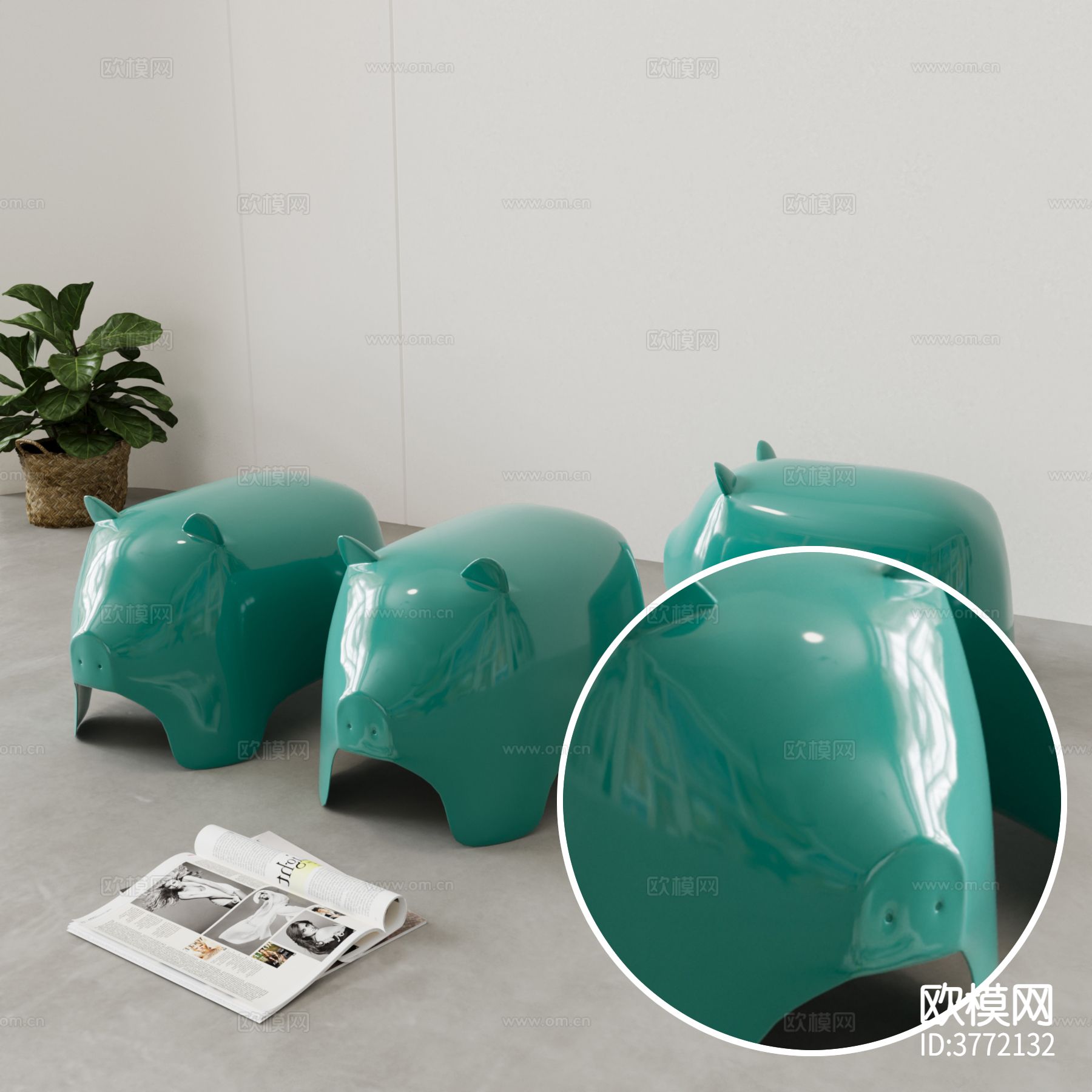 凳子 高光塑料材质下载