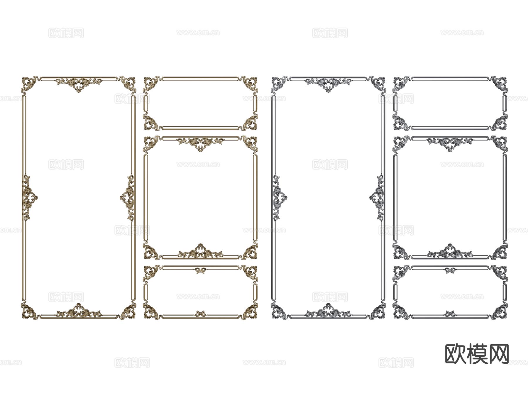 法式线条 雕花线条 构件线条 石膏线3d模型