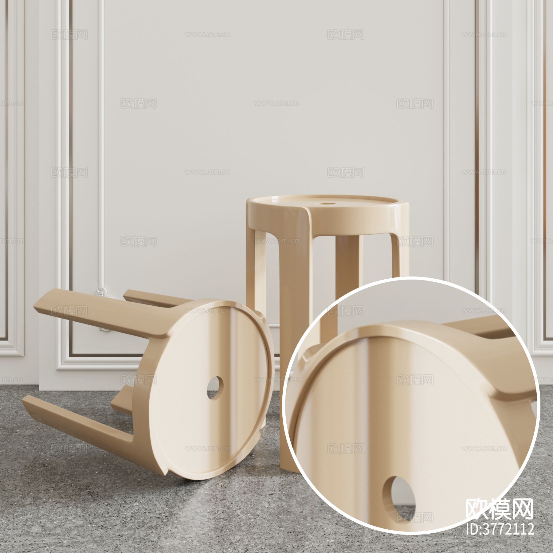 凳子 高光塑料材质下载